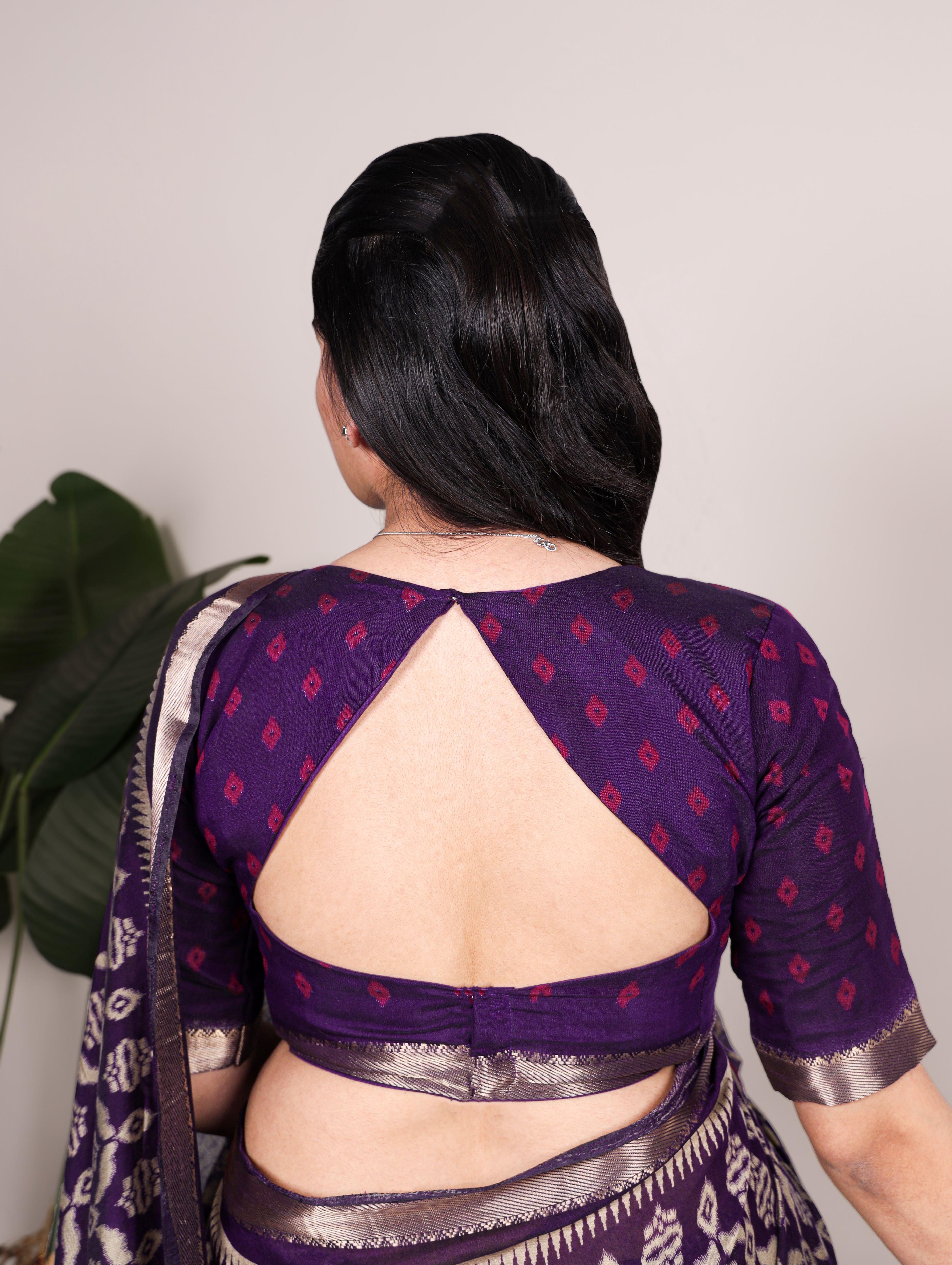 Viscose Chanderi Ikkat Printed Saree