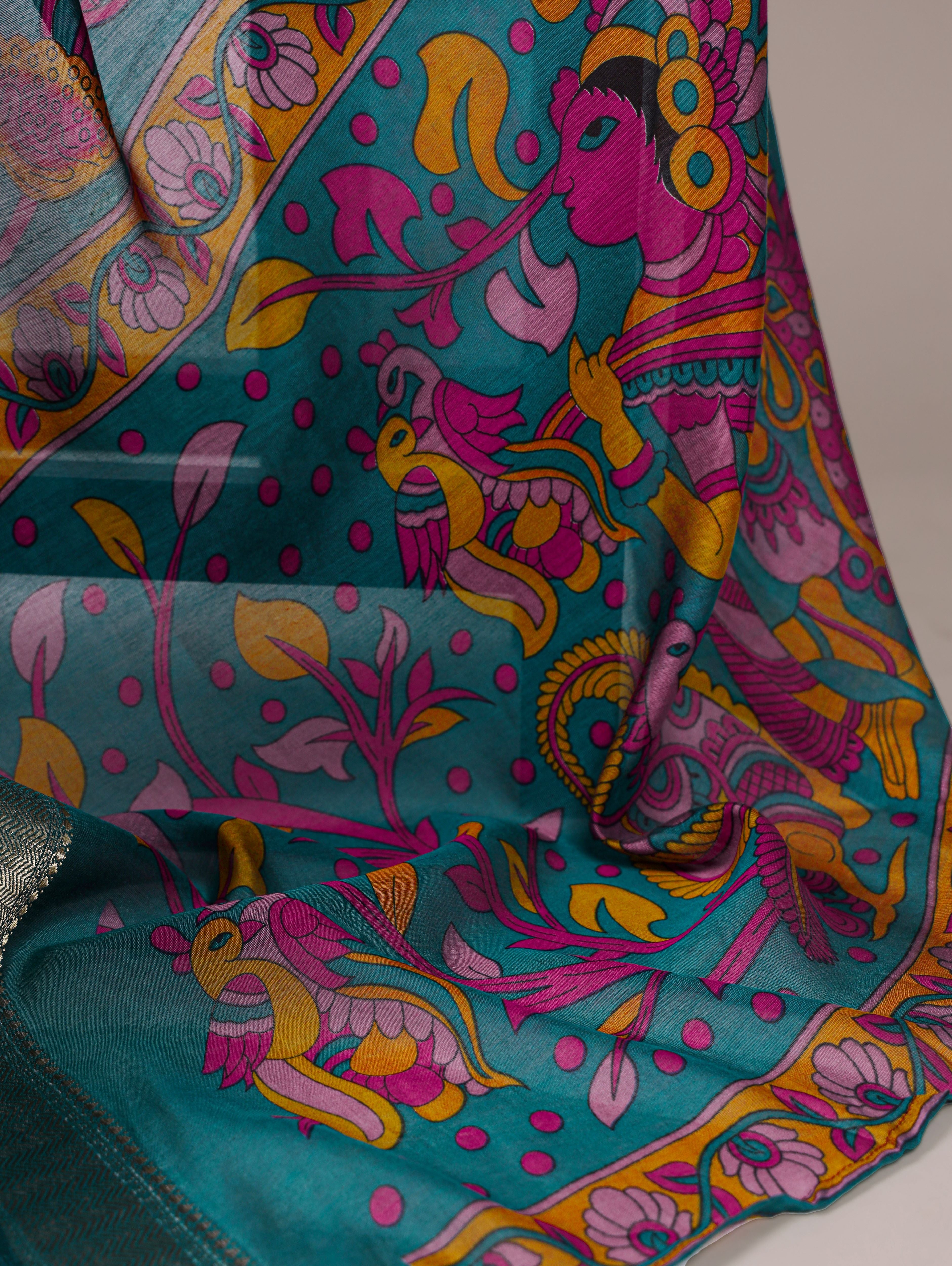 PV Chanderi Floral Printed saree For Women