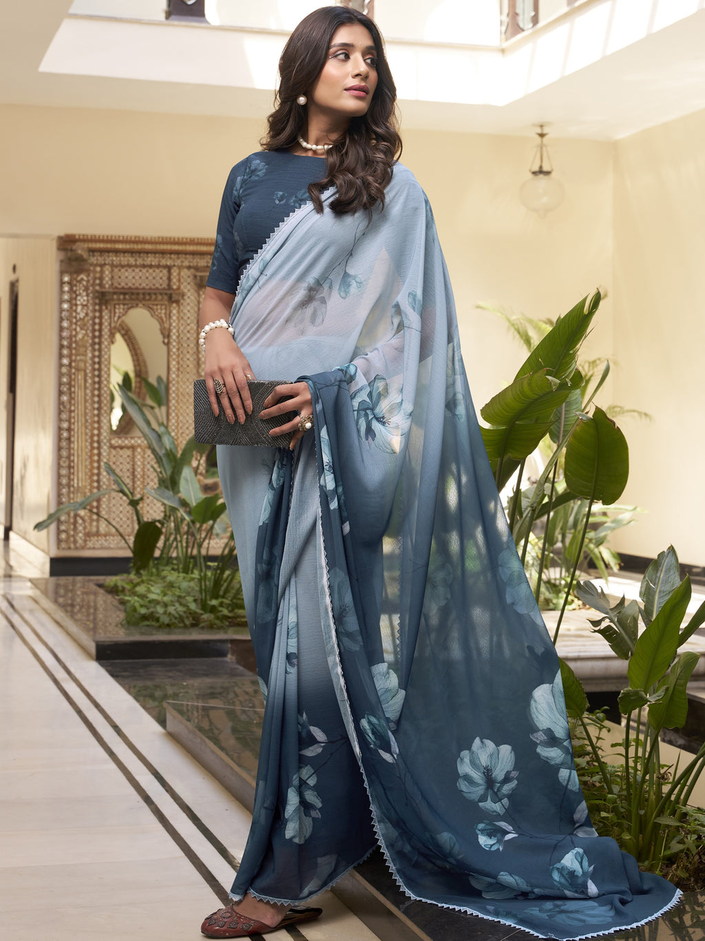 Floral Printed Saree For Women