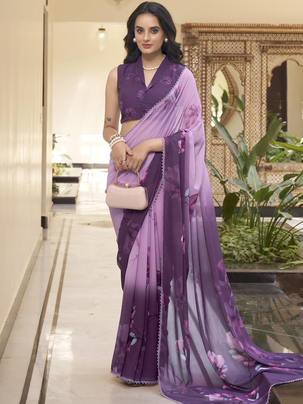 Floral Printed Saree For Women