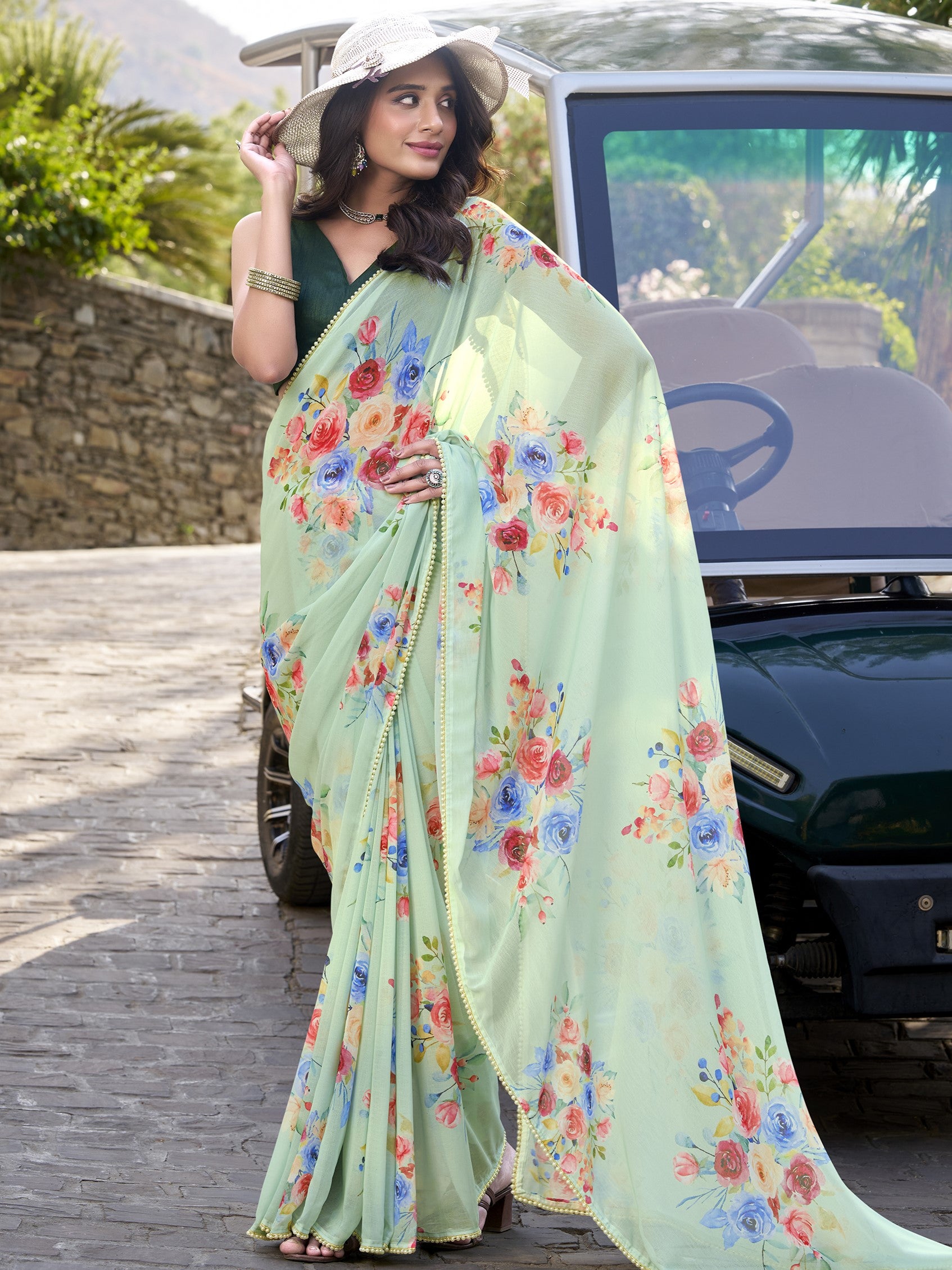 Floral Printed Saree For Women