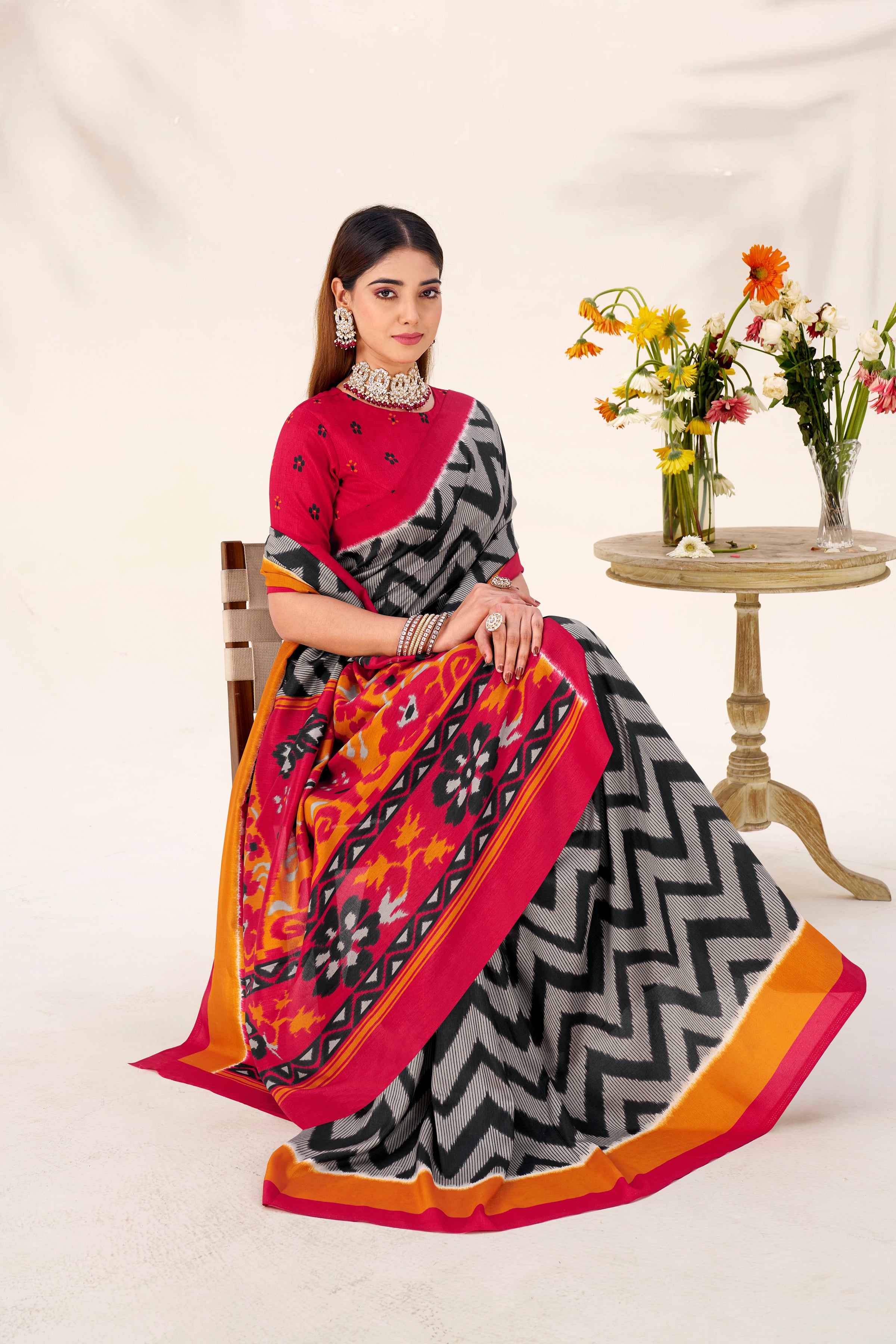 Tussar Silk Printed Saree