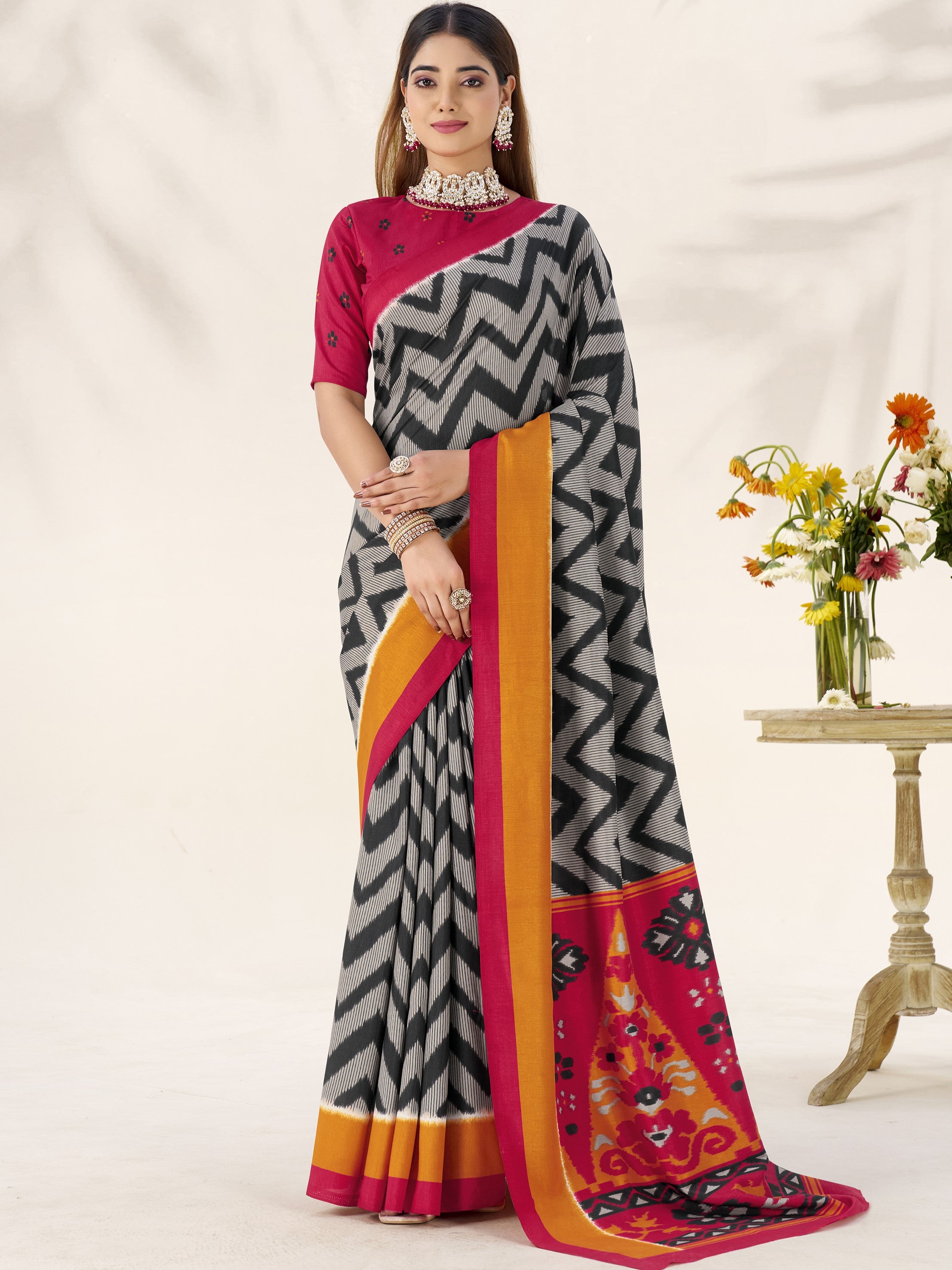 Tussar Silk Printed Saree