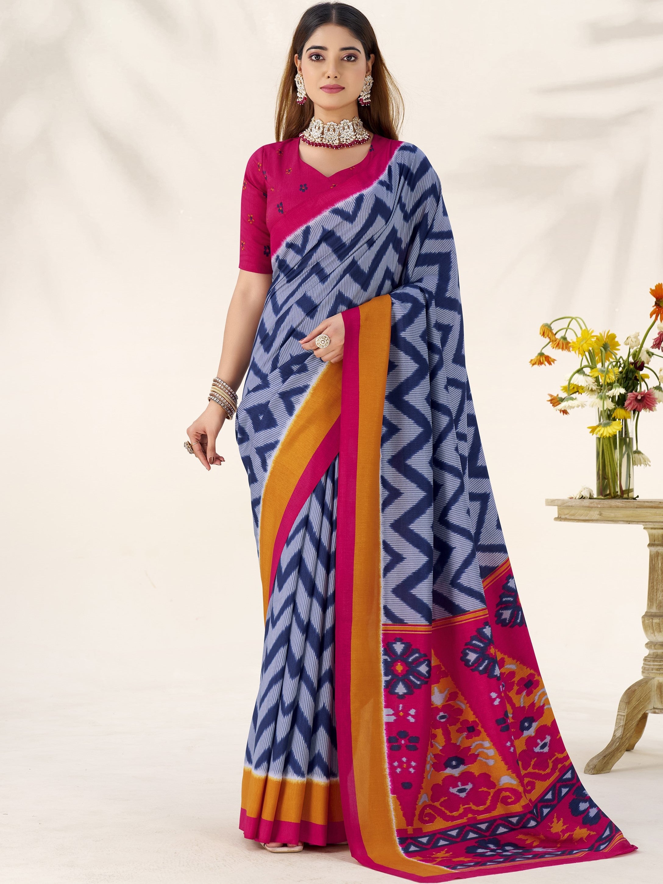 Tussar Silk Printed Saree