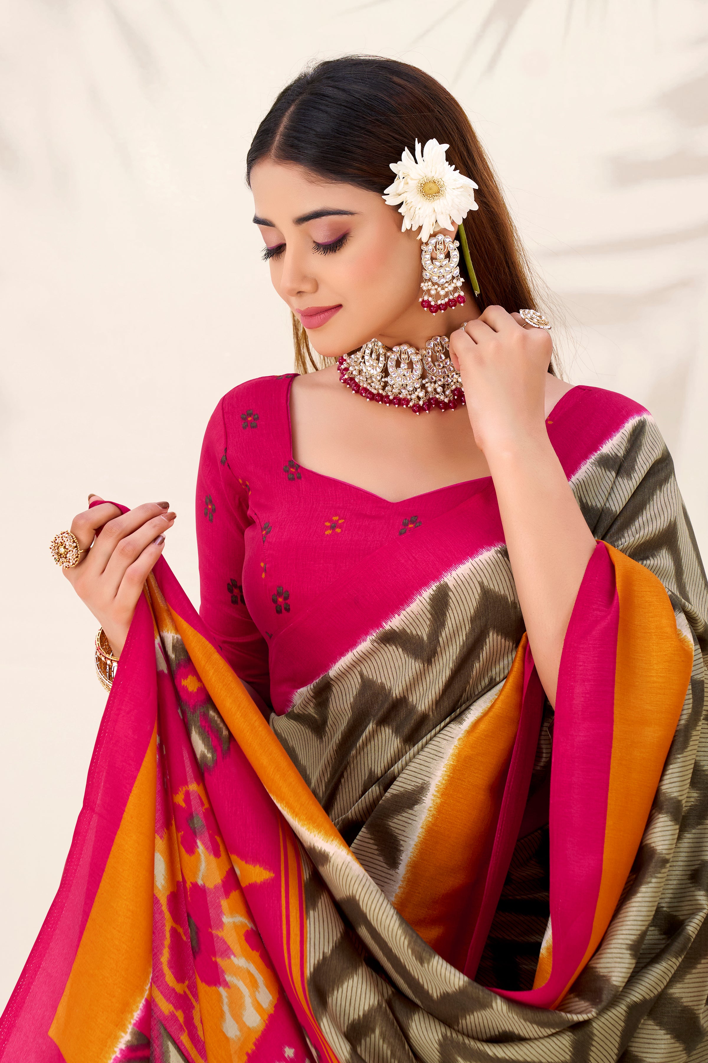 Tussar Silk Printed Saree