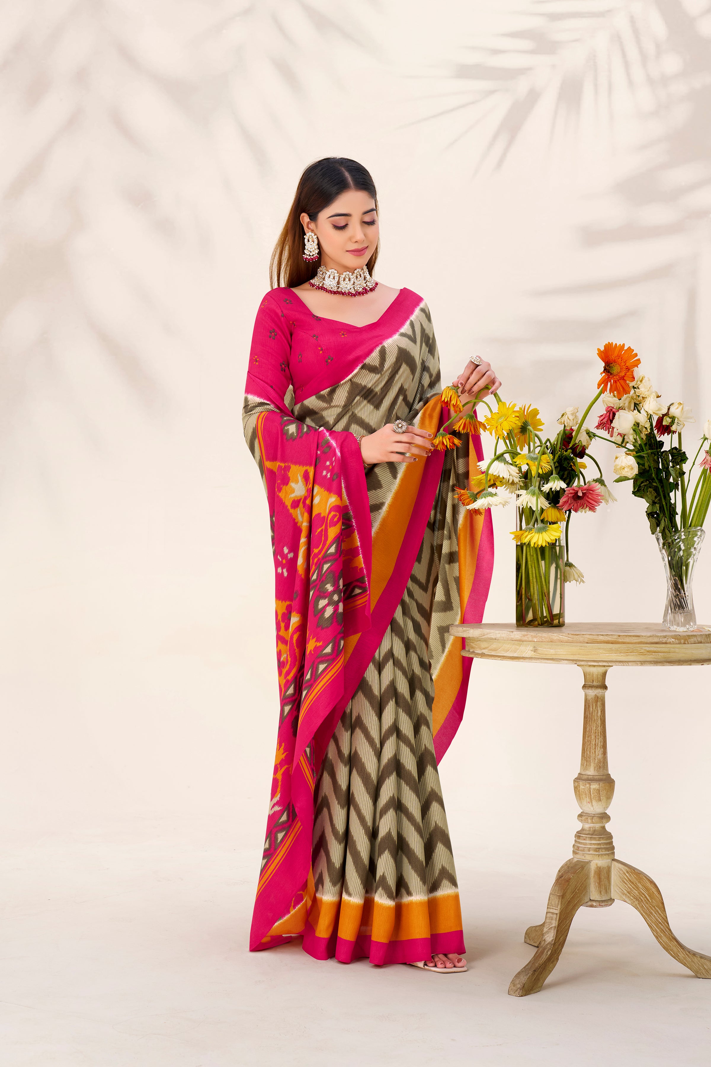 Tussar Silk Printed Saree