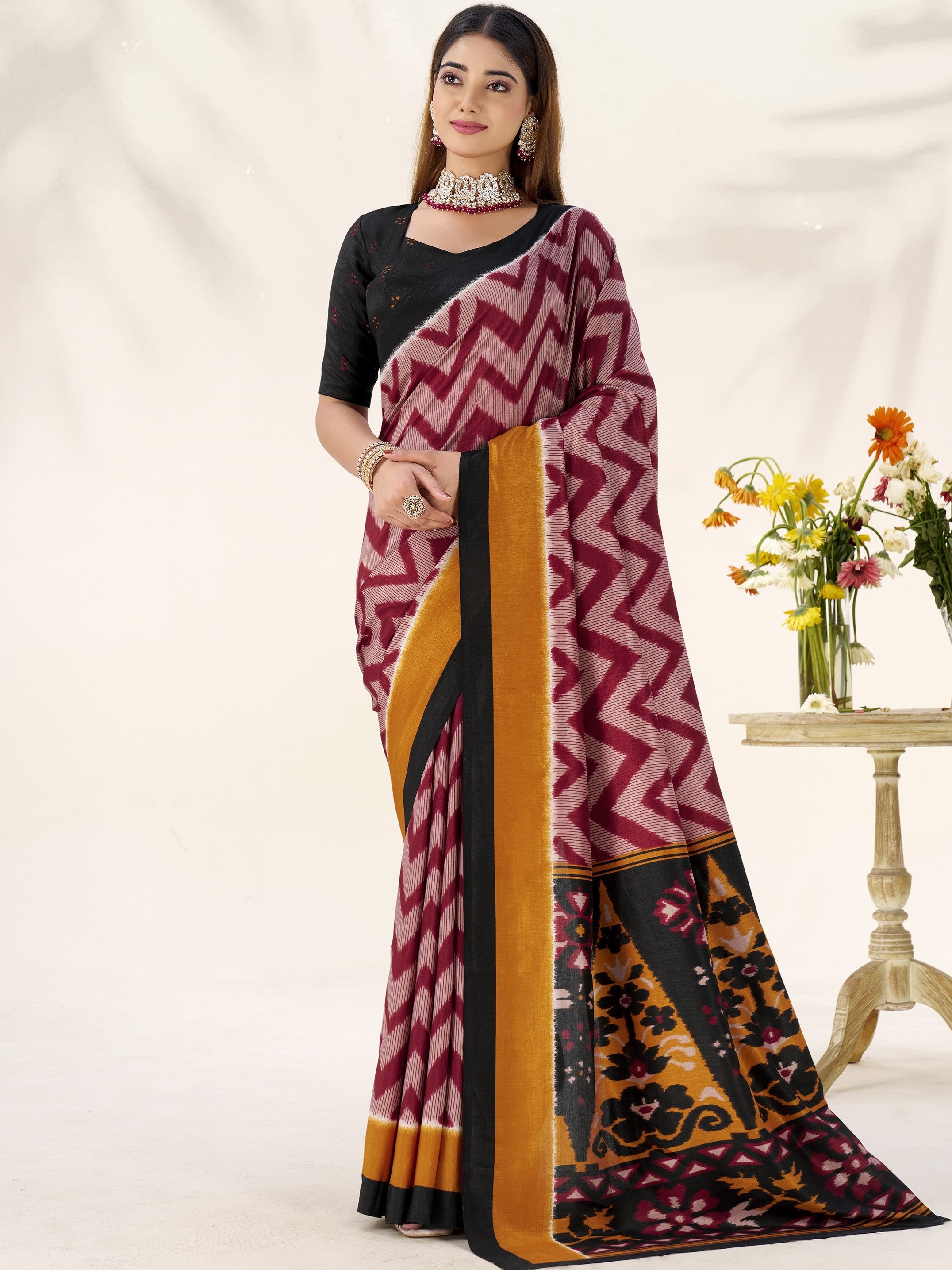 Tussar Silk Printed Saree