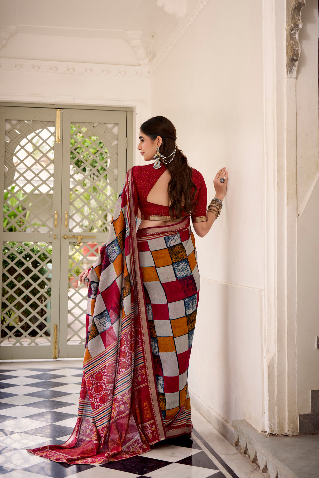Viscose Chanderi Printed Saree