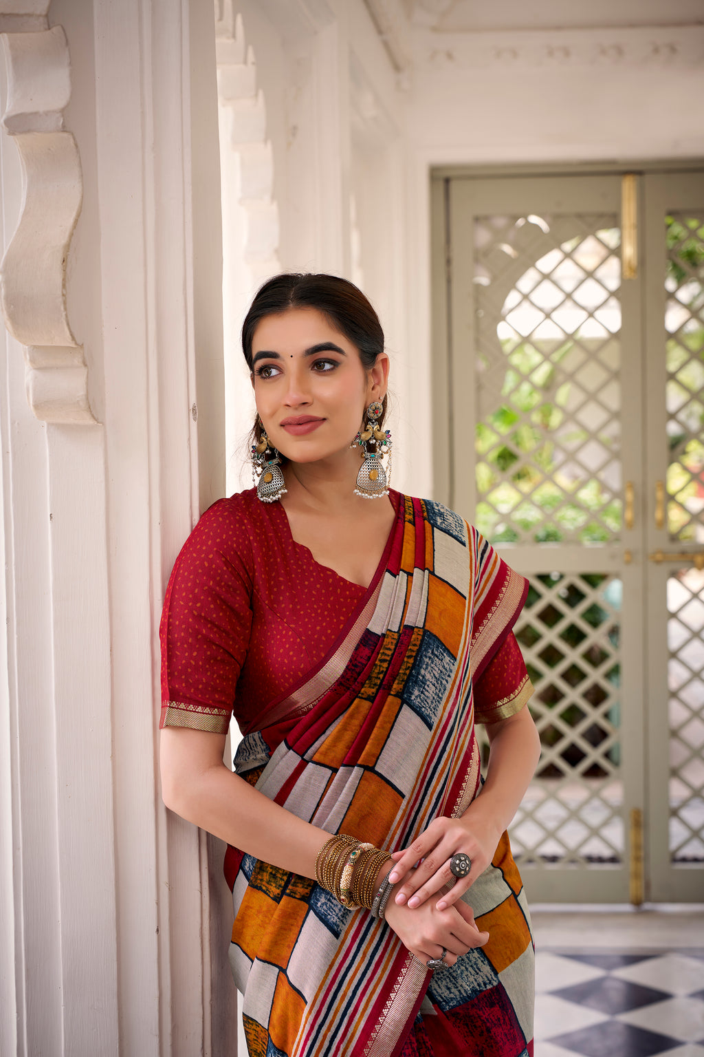 Viscose Chanderi Printed Saree