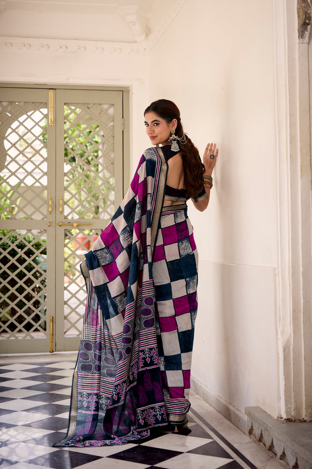 Viscose Chanderi Printed Saree