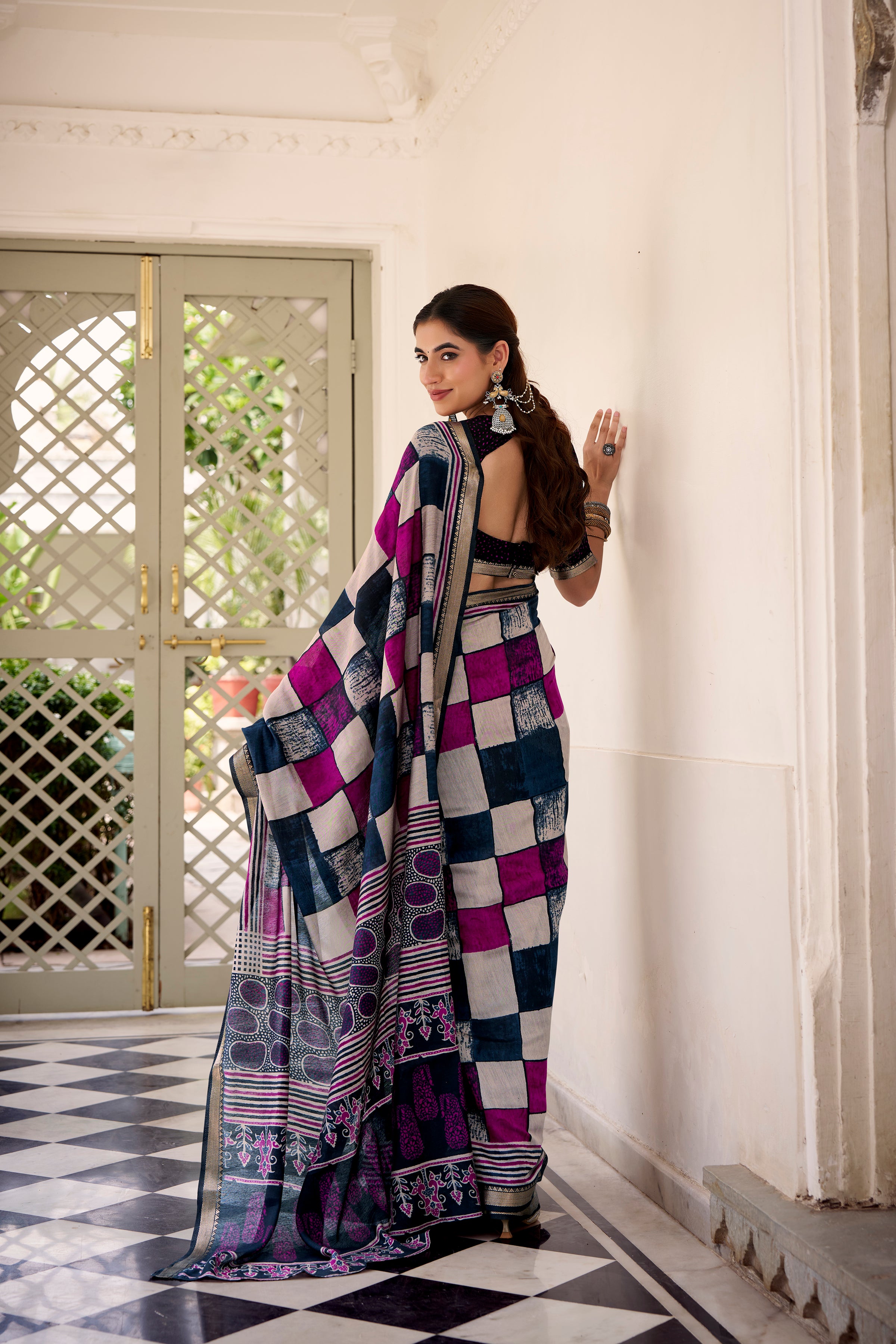 Viscose Chanderi Printed Saree