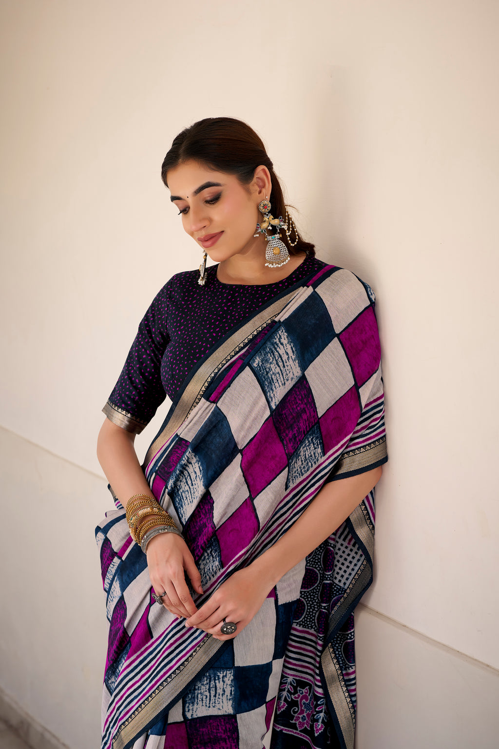 Viscose Chanderi Printed Saree
