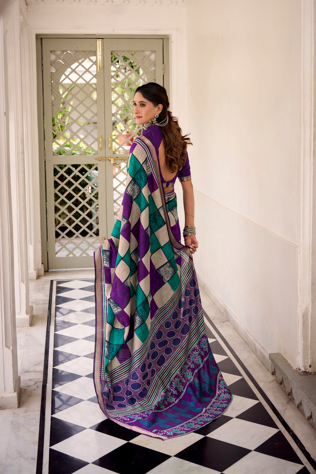 Viscose Chanderi Printed Saree