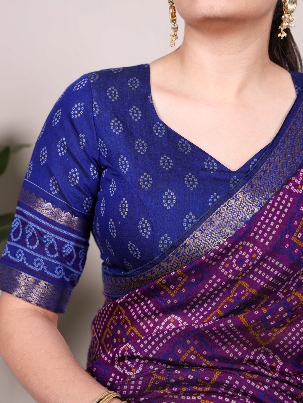 Viscose Chanderi Bandhej Printed Saree
