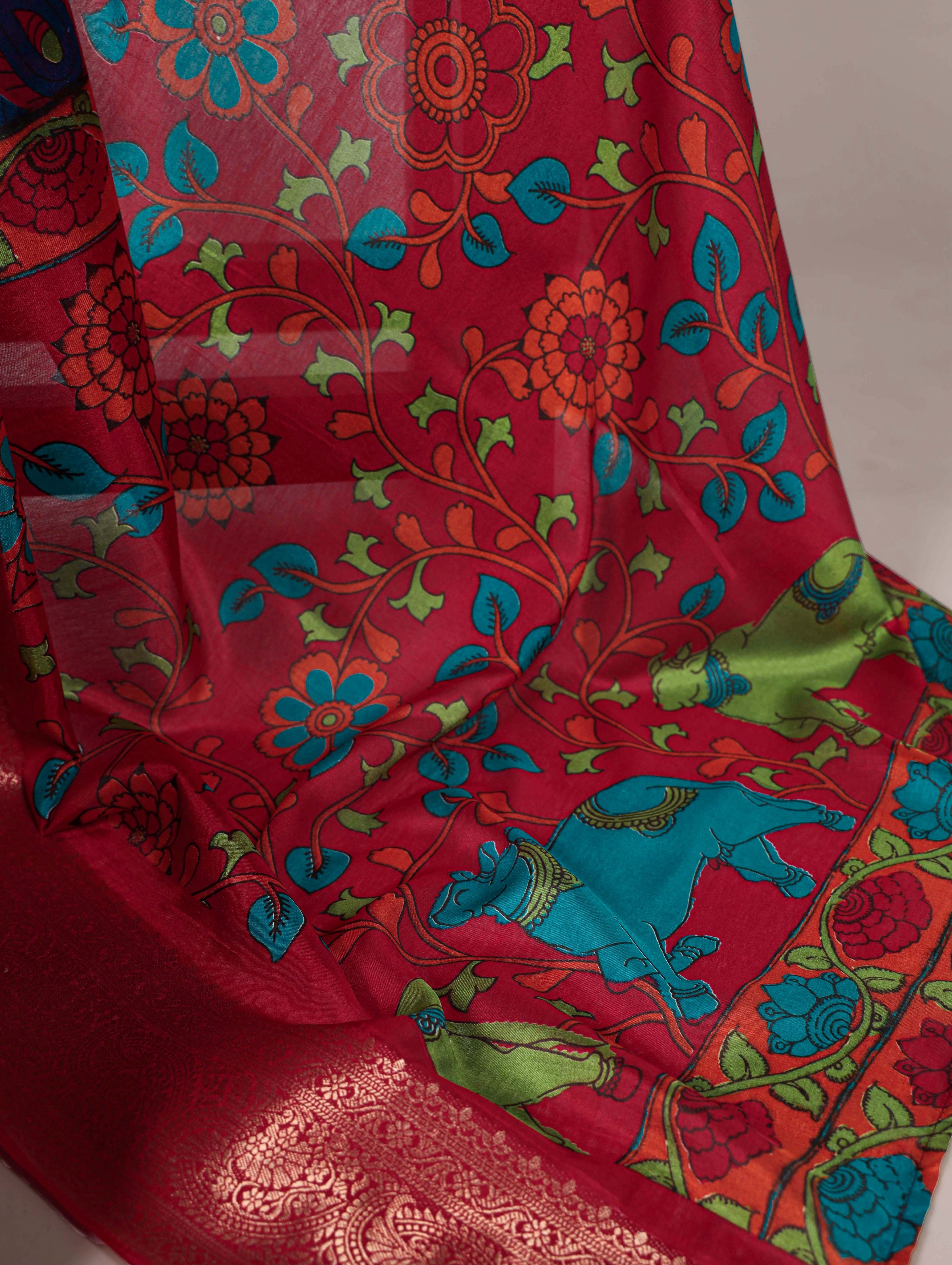 Tussar Silk Printed Saree For Women