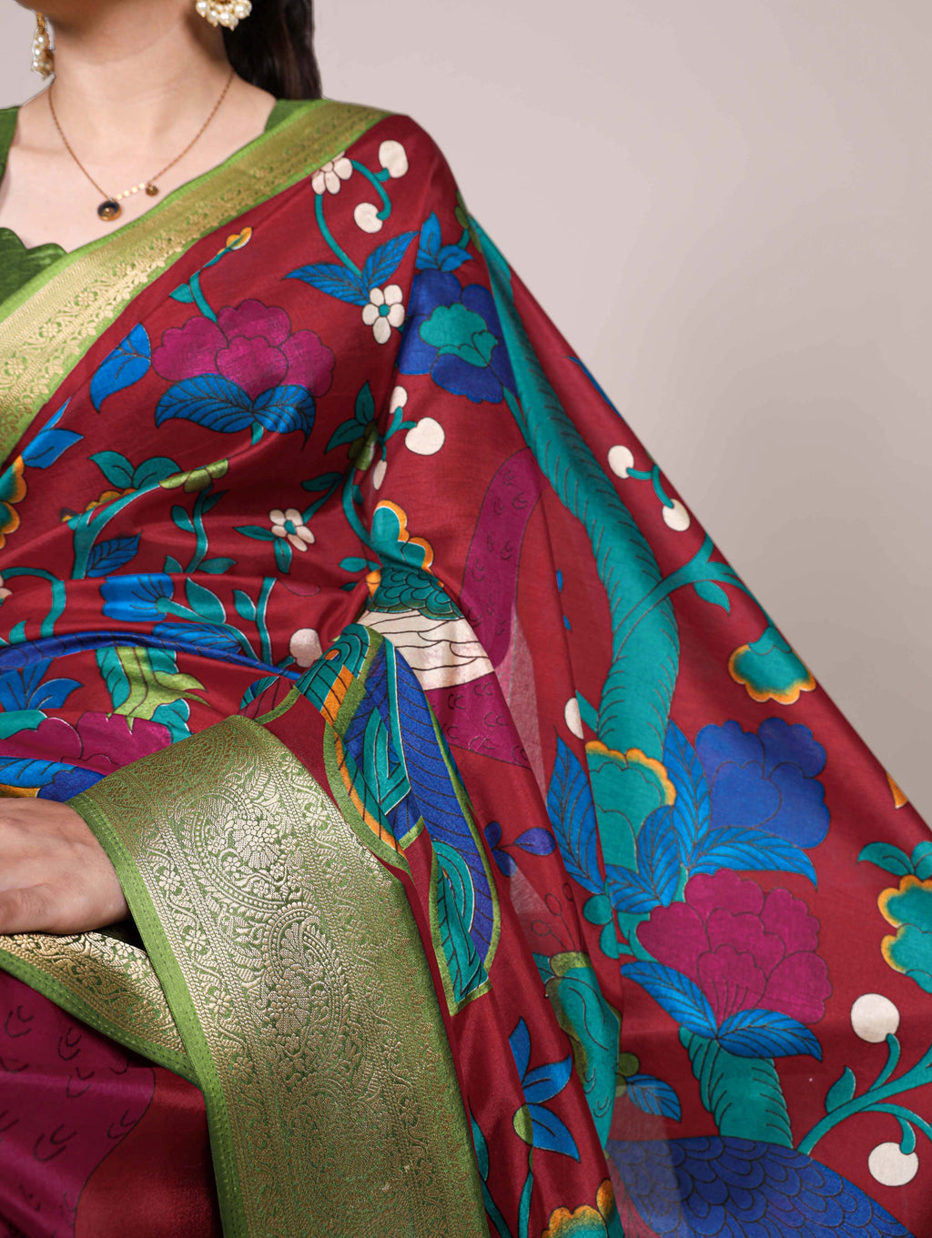 Tussar Silk Printed Saree For Women