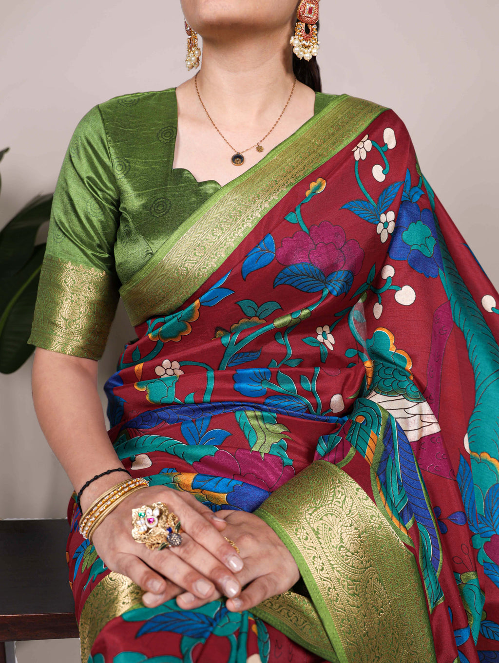 Tussar Silk Printed Saree For Women
