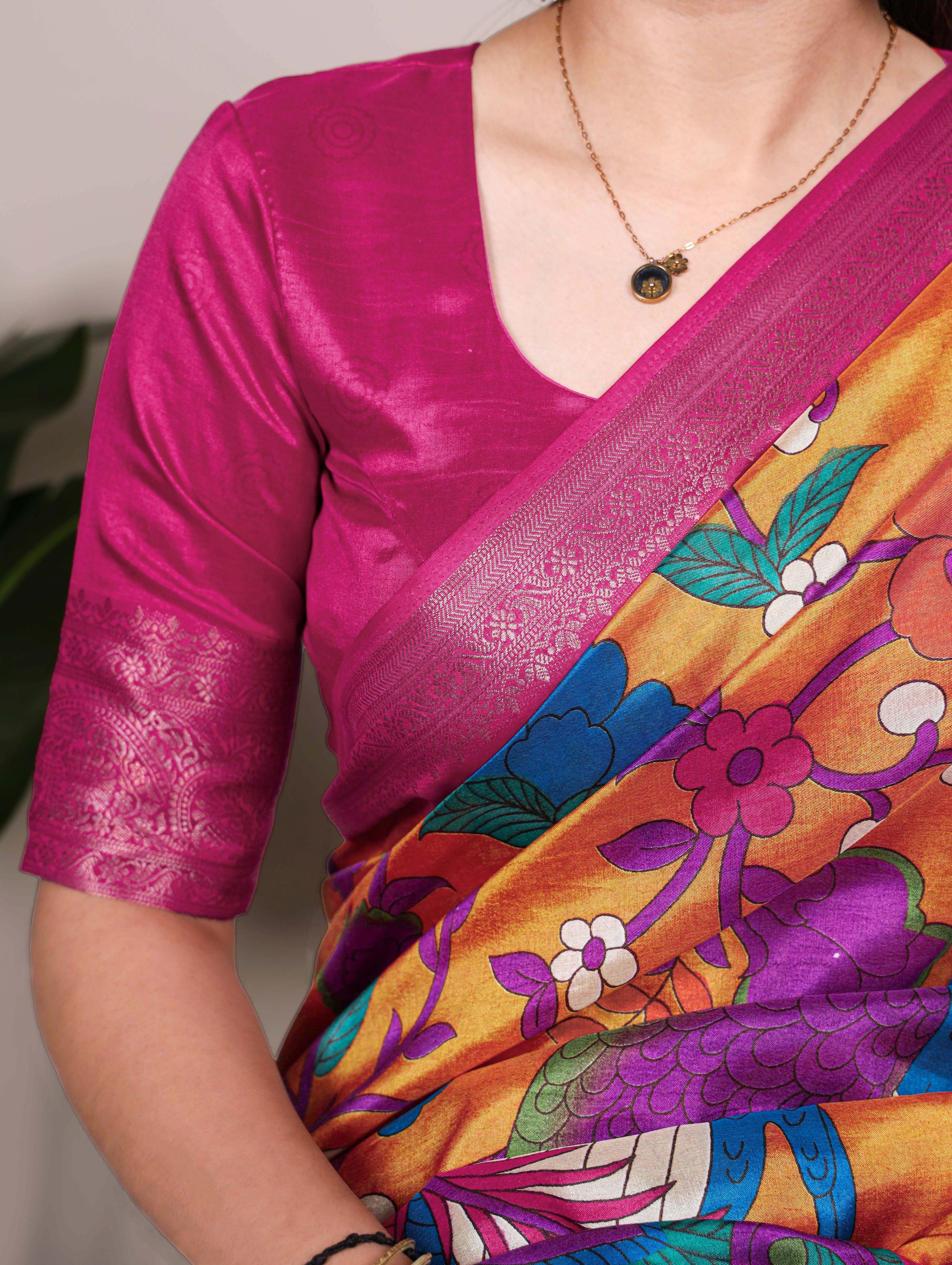 Tussar Silk Printed Saree For Women