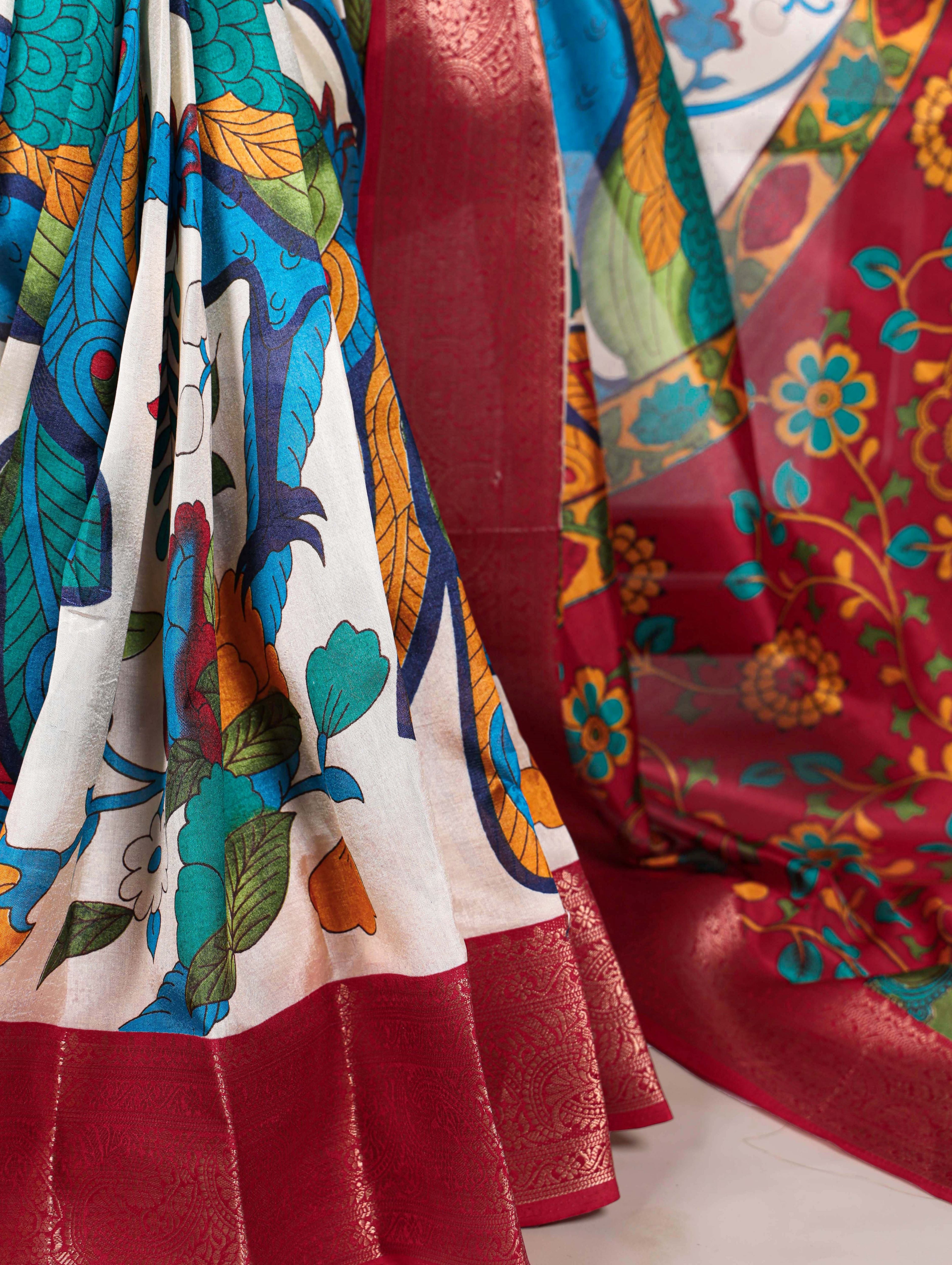 Tussar Silk Printed Saree For Women