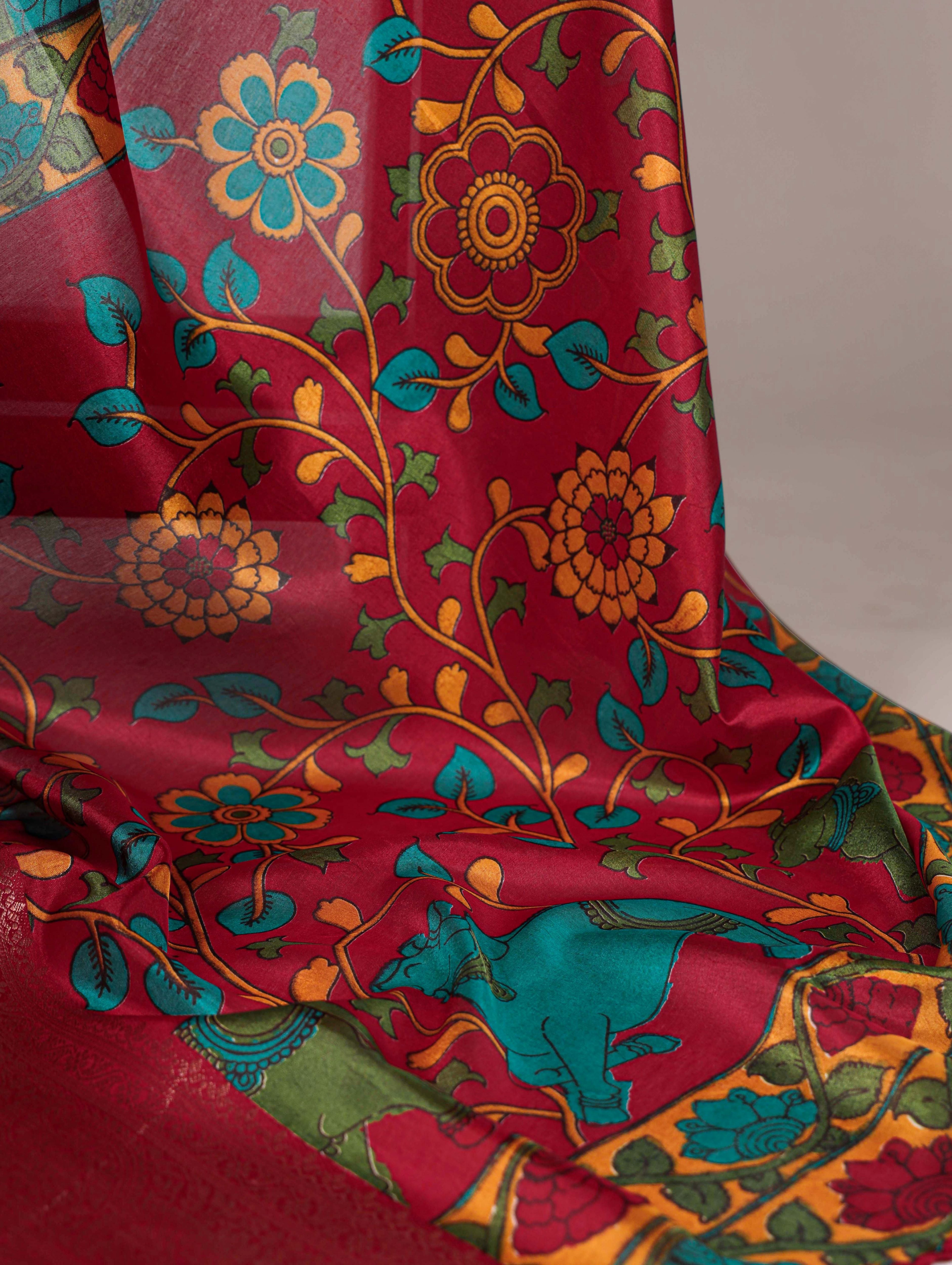Tussar Silk Printed Saree For Women