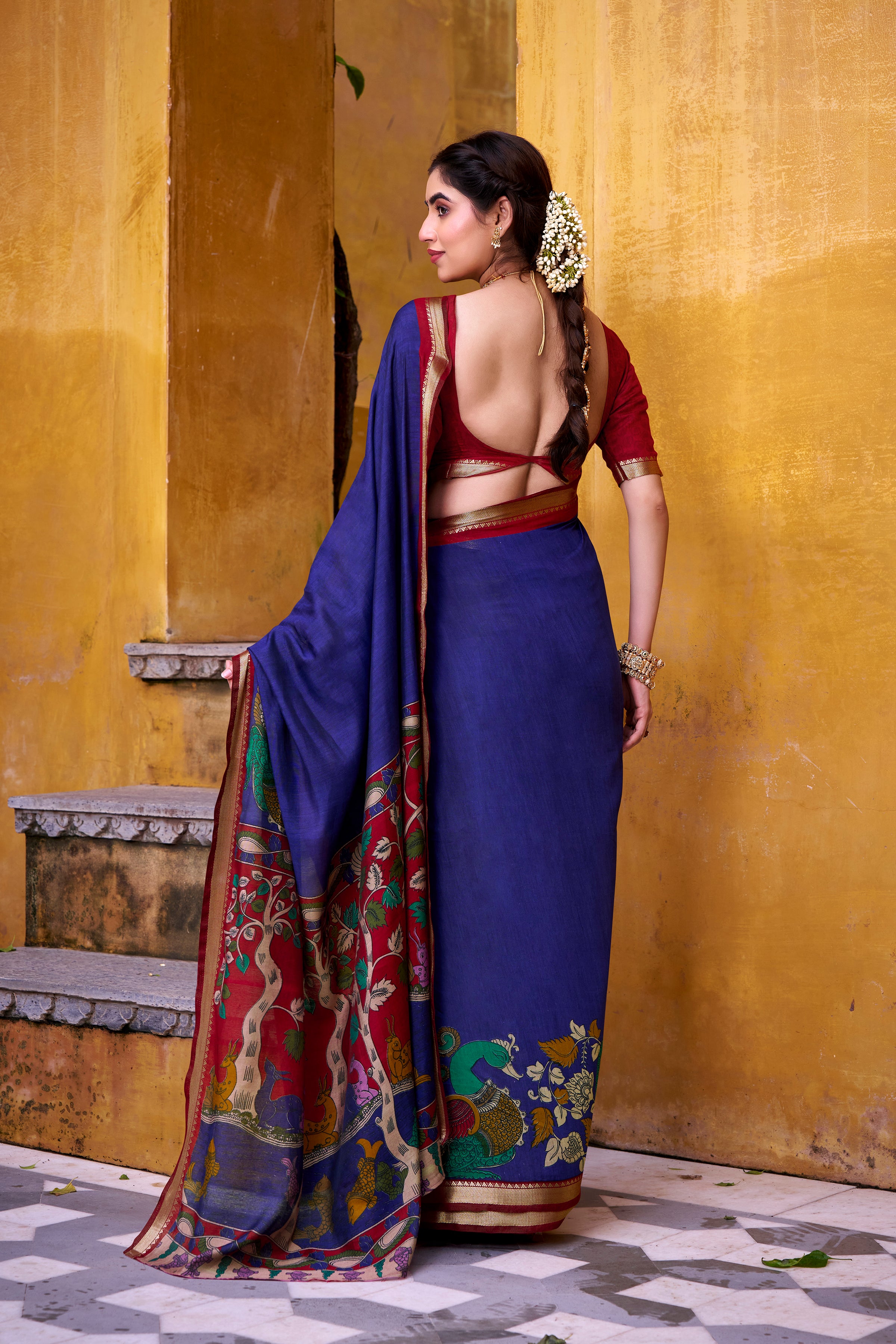 Kalamkari Printed Saree For Women