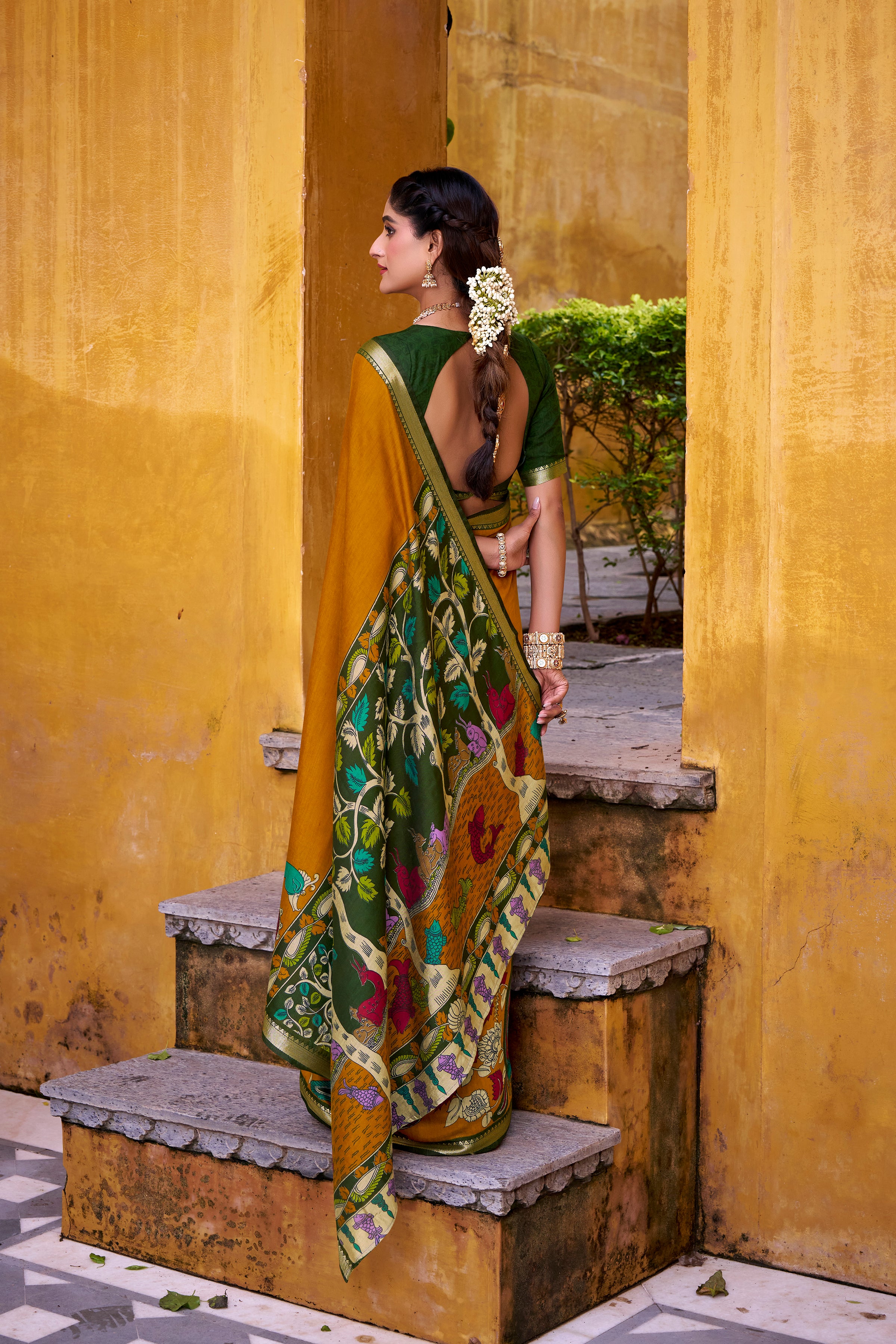 Kalamkari Printed Saree For Women