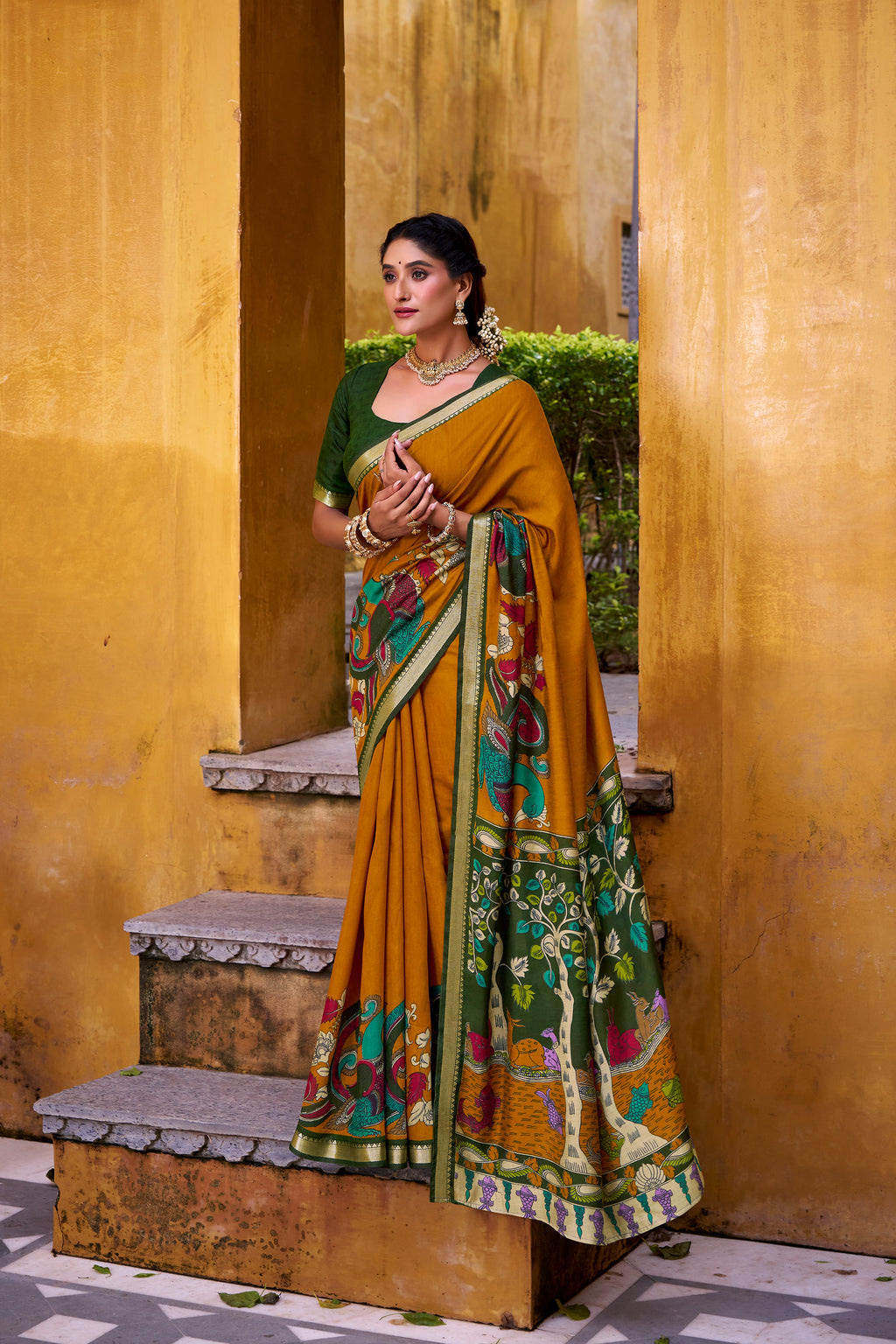 Kalamkari Printed Saree For Women