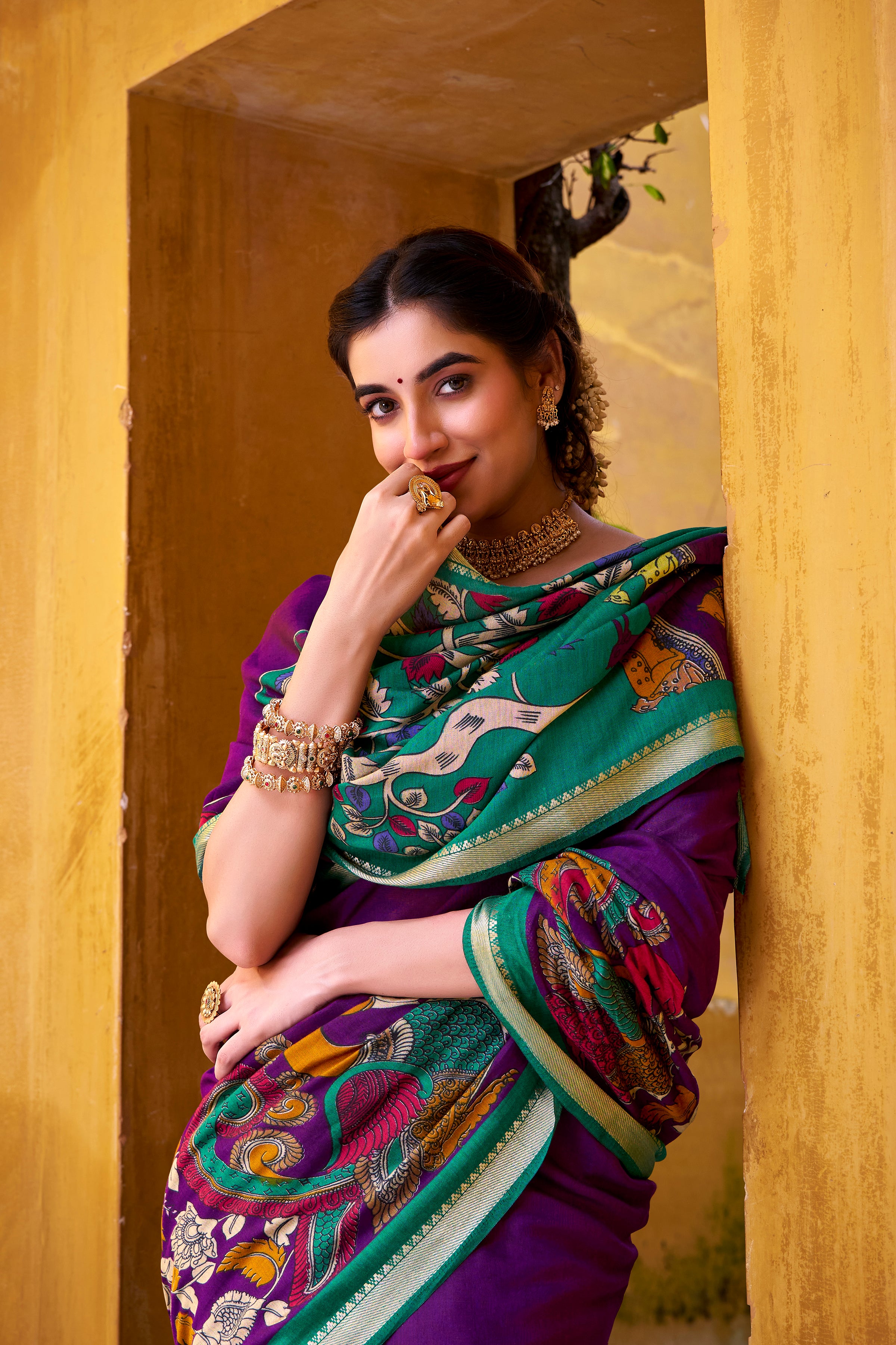 Kalamkari Printed Saree For Women