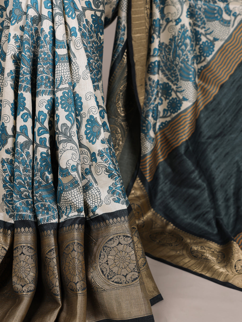 Tussar Silk Printed Saree With Viscose Border