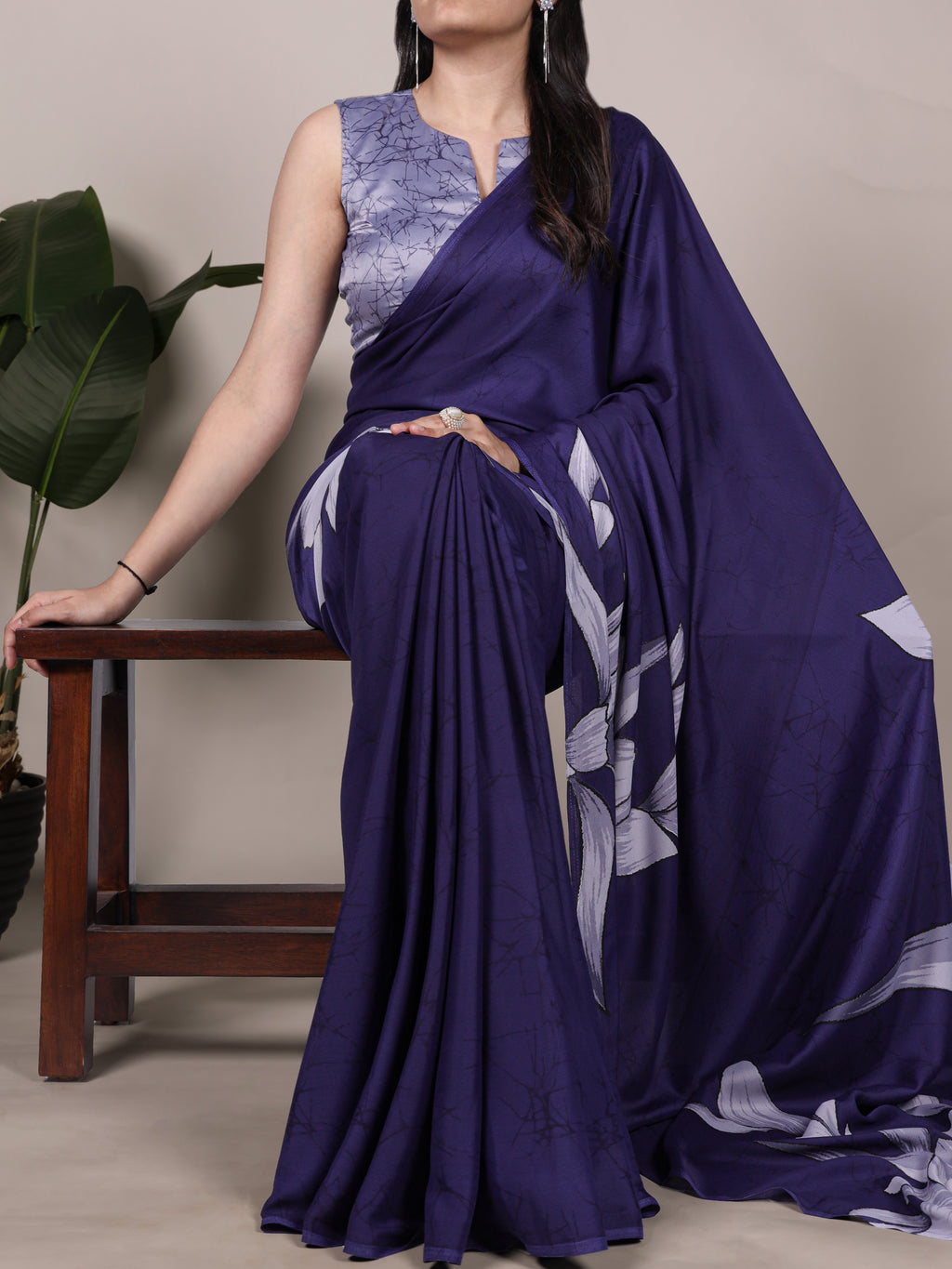 Satin Silk Floral Printed Saree