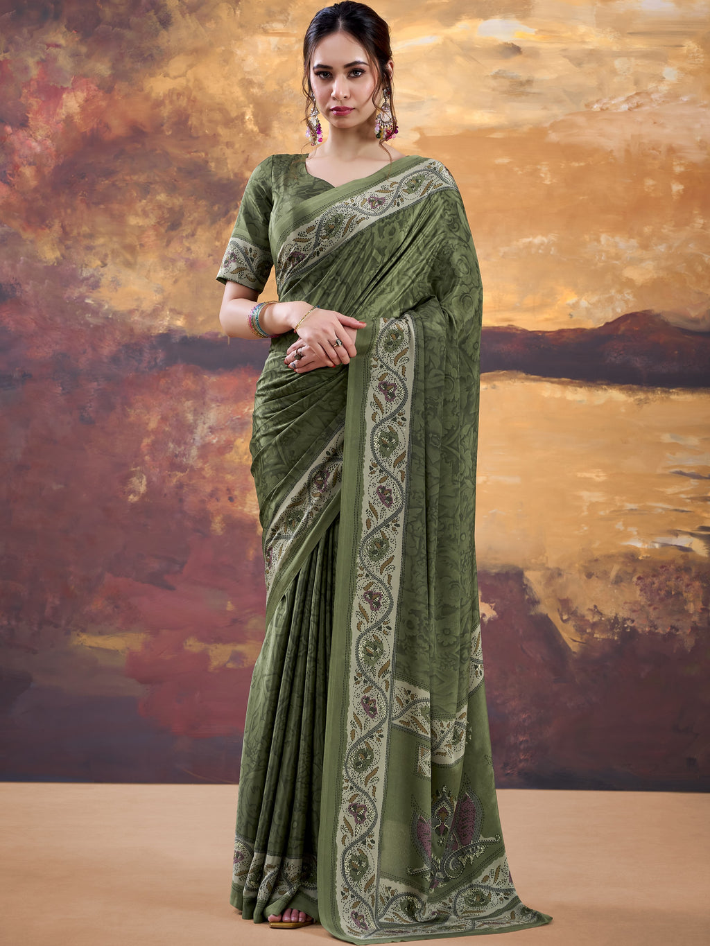 Crepe Printed Saree