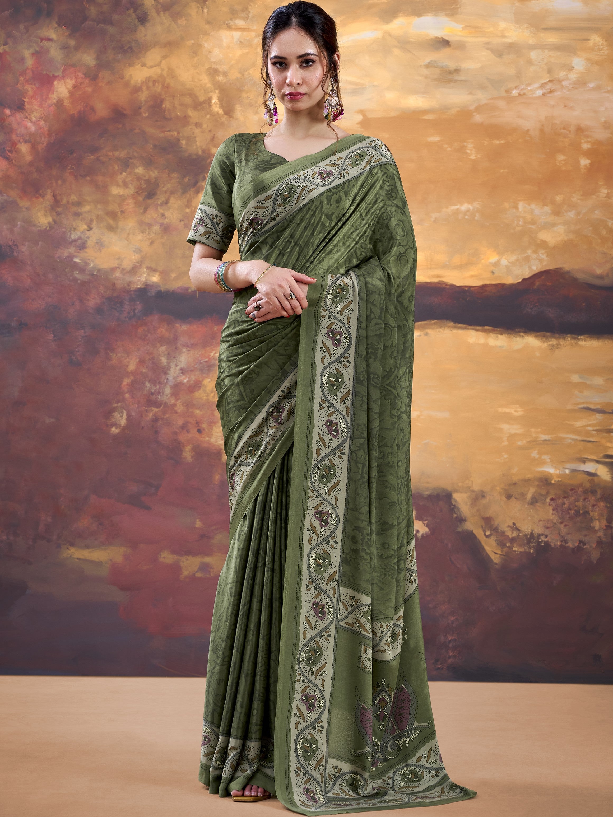 Crepe Printed Saree