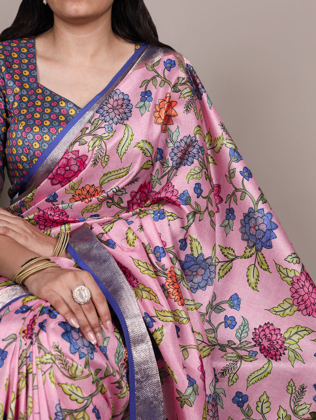 Tussar Silk Floral Printed Saree