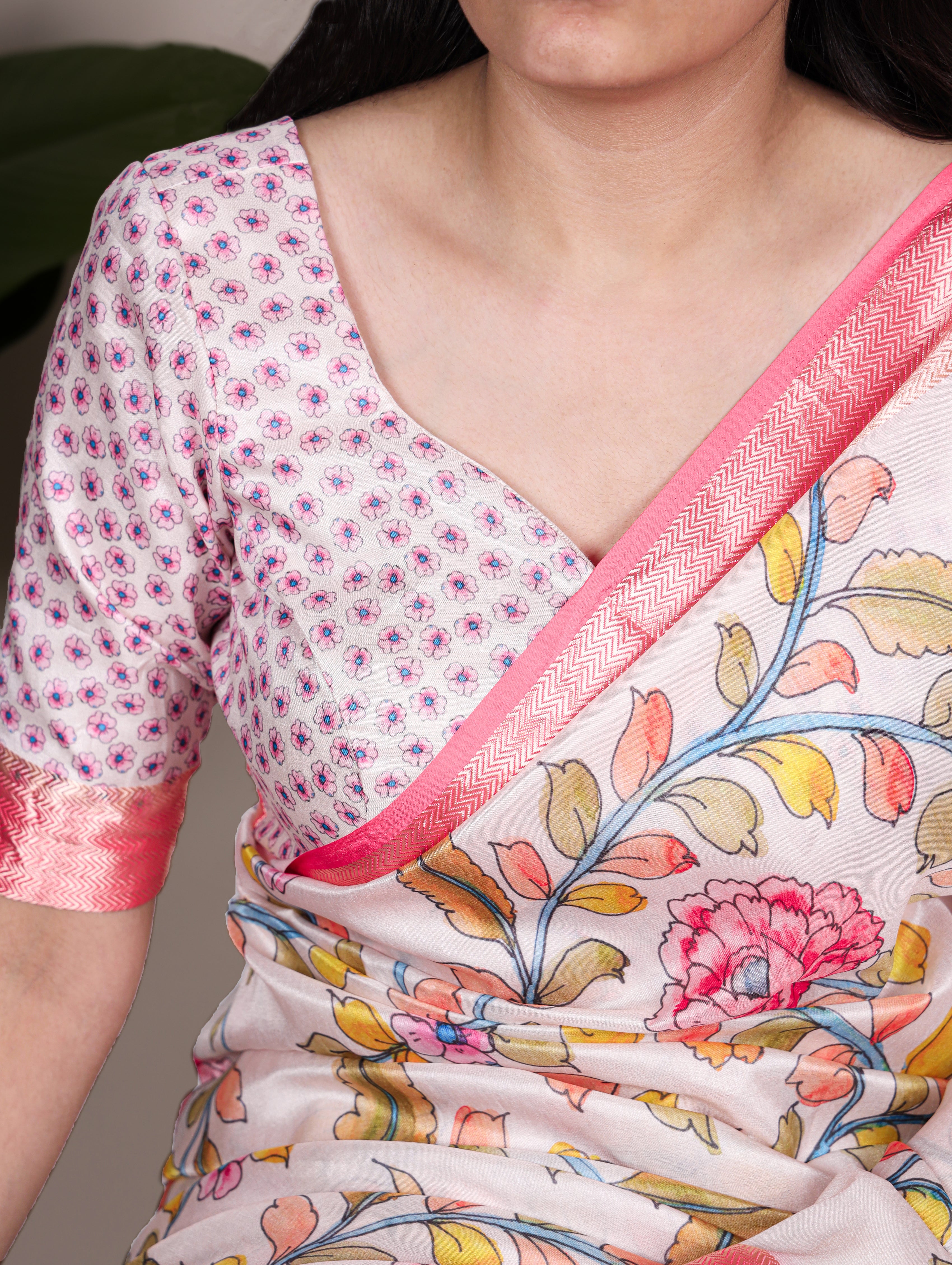 Tussar Silk Floral Printed Saree