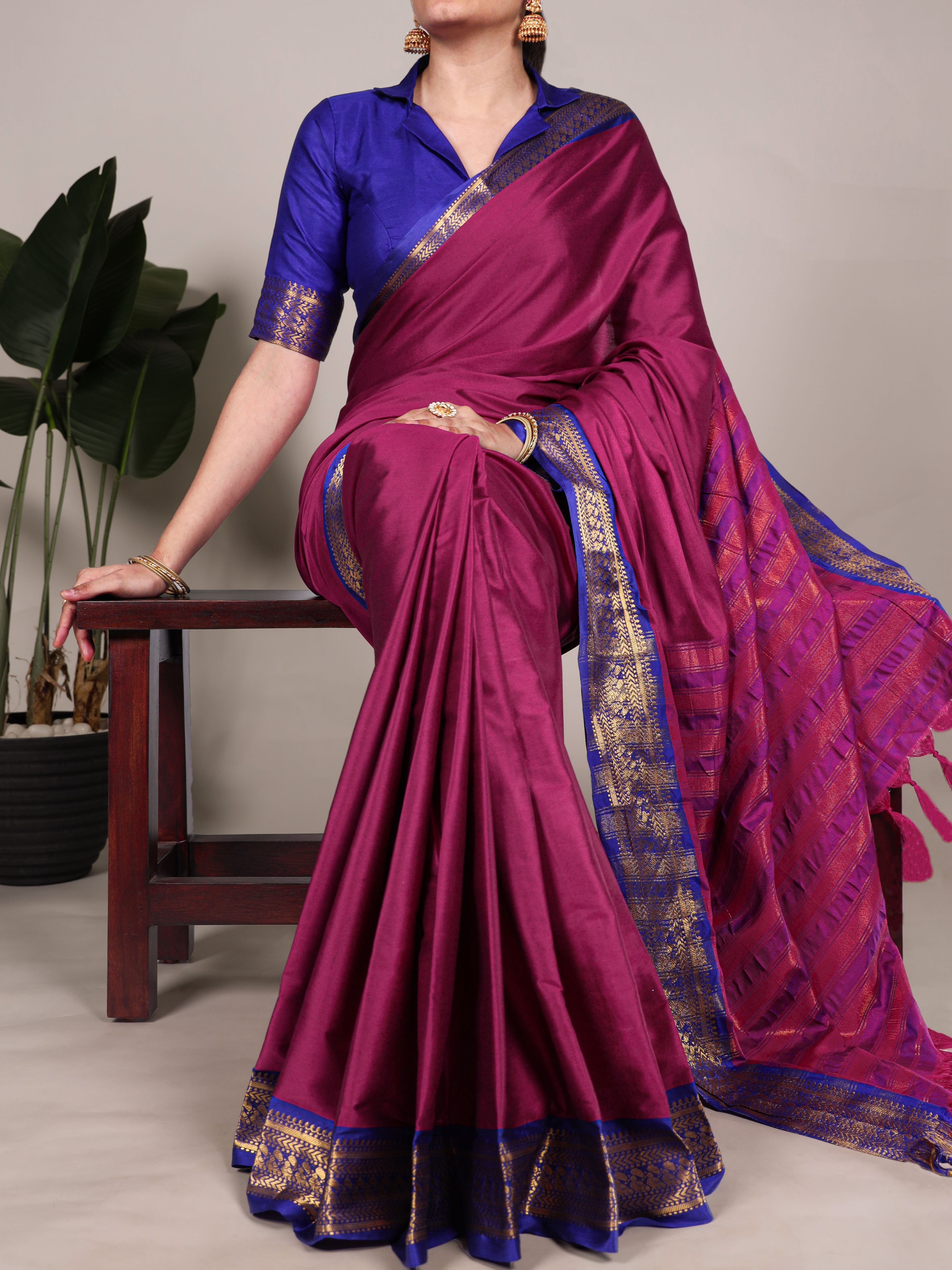 Aura Silk Zari Weaving Saree