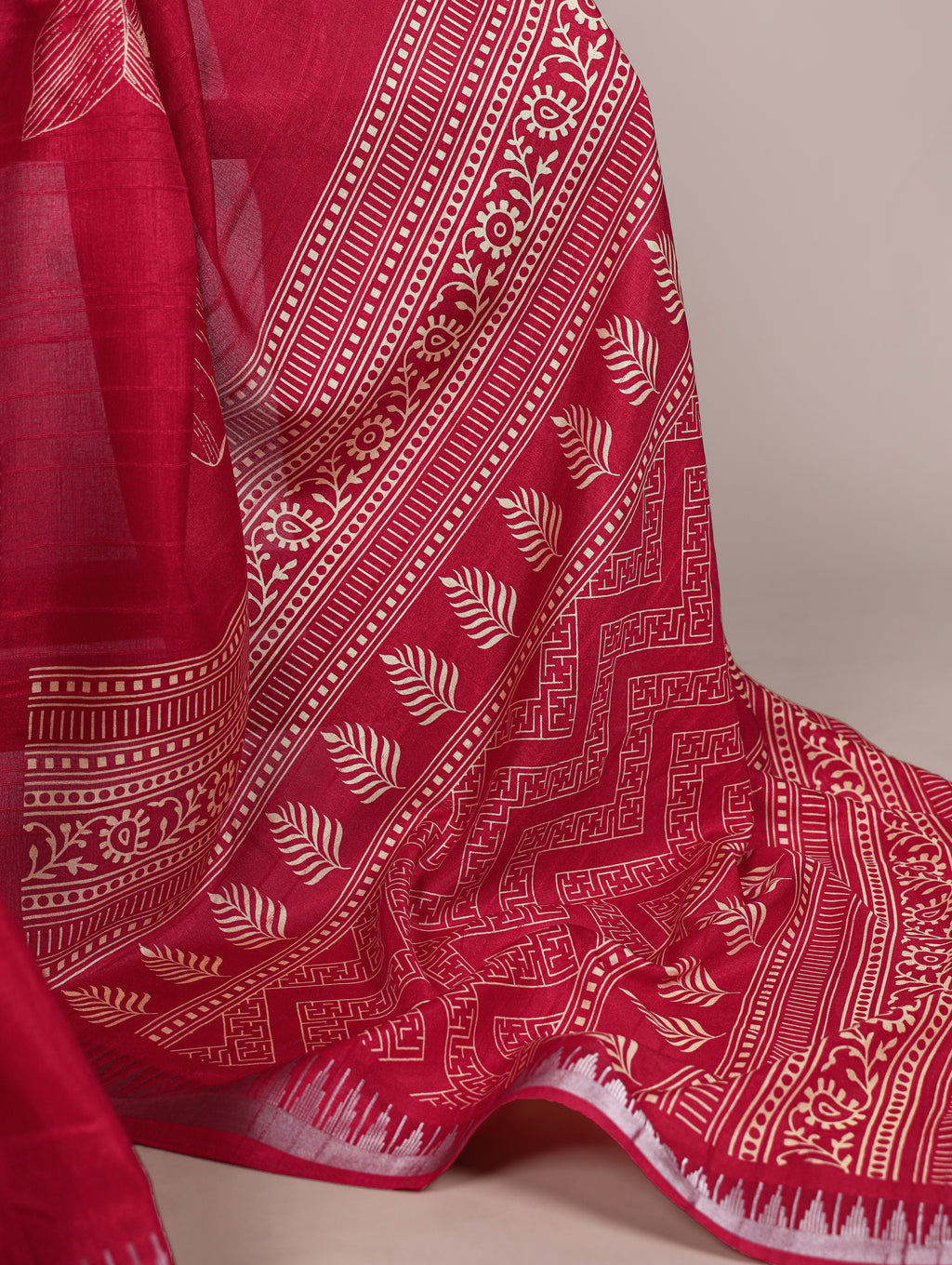 Slub Silk Floral Printed Saree
