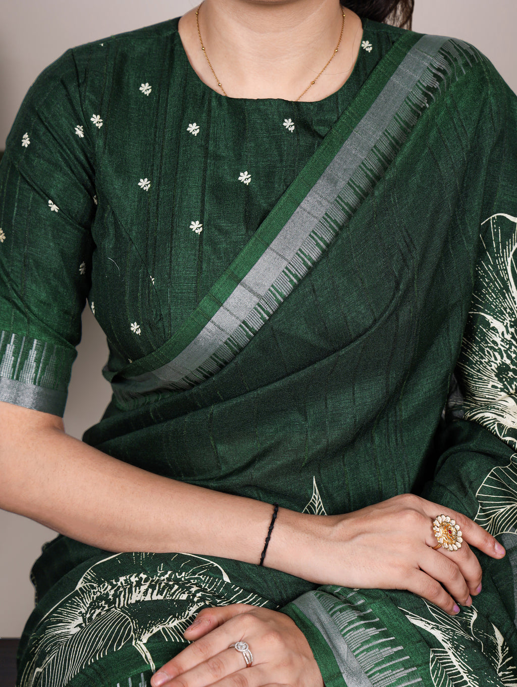 Slub Silk Floral Printed Saree