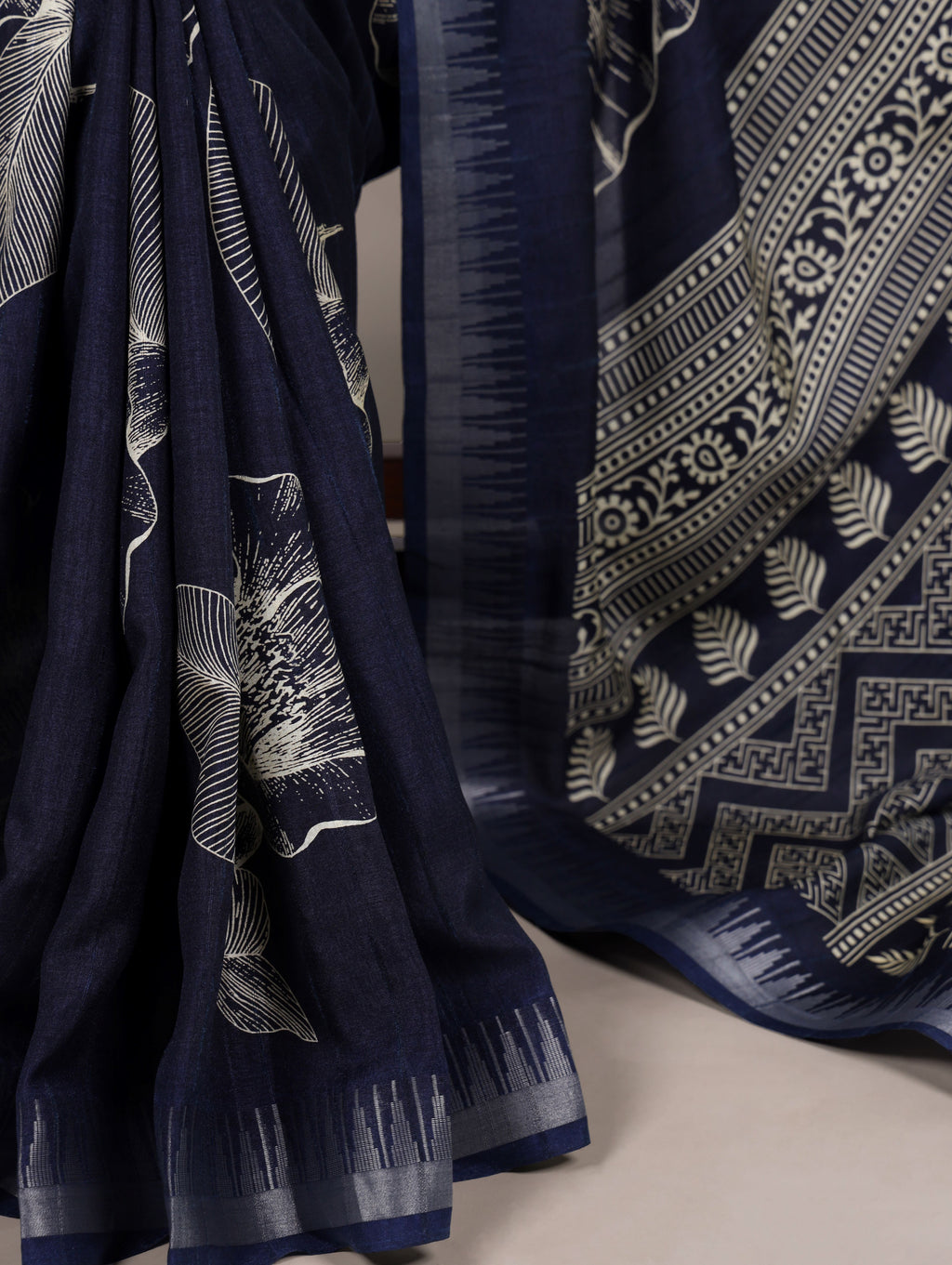 Slub Silk Floral Printed Saree