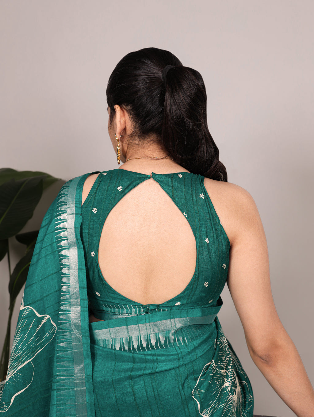 Slub Silk Floral Printed Saree