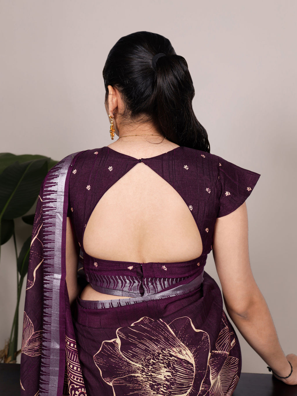 Slub Silk Floral Printed Saree