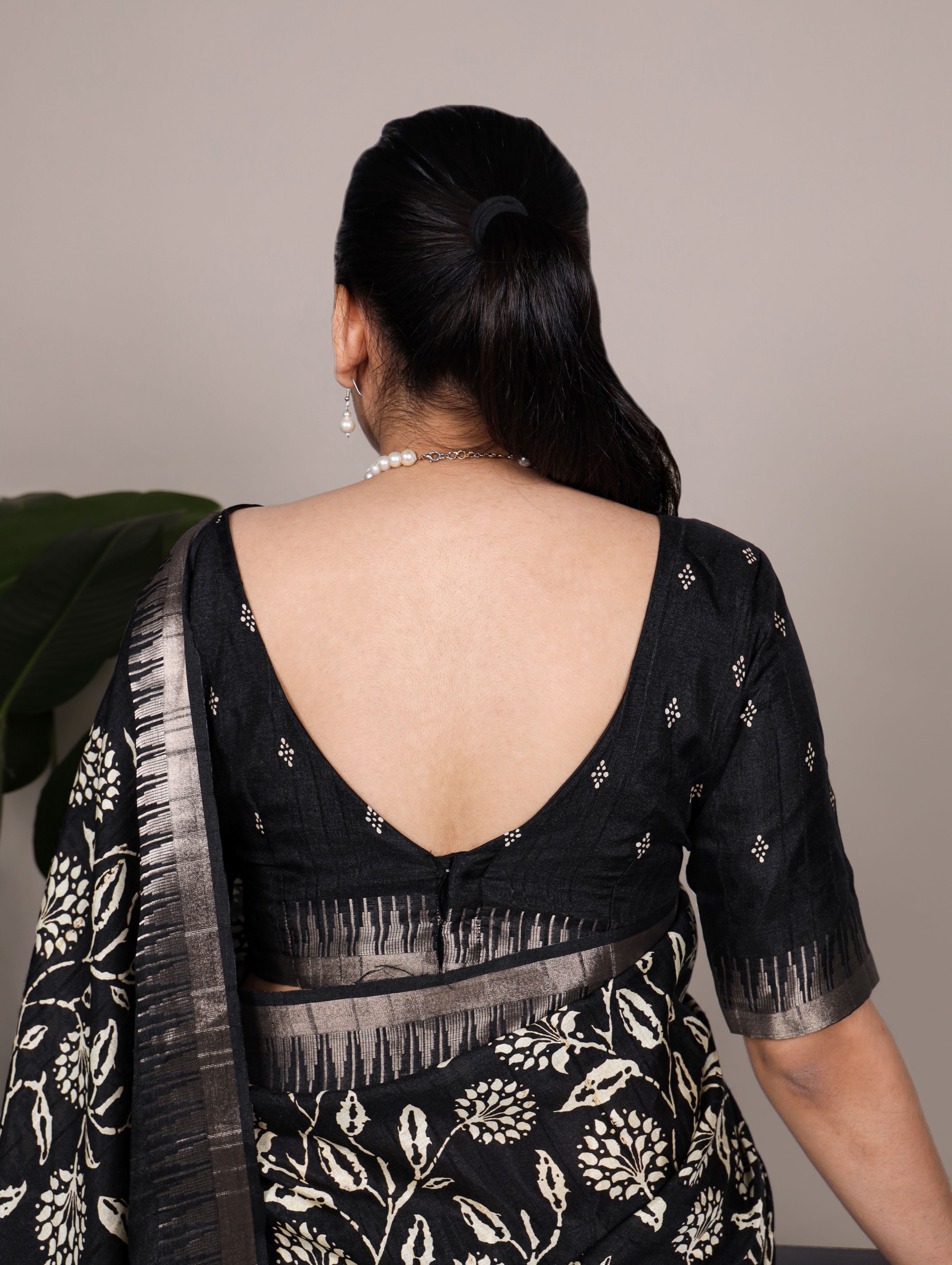 Slub Silk Floral Printed Saree