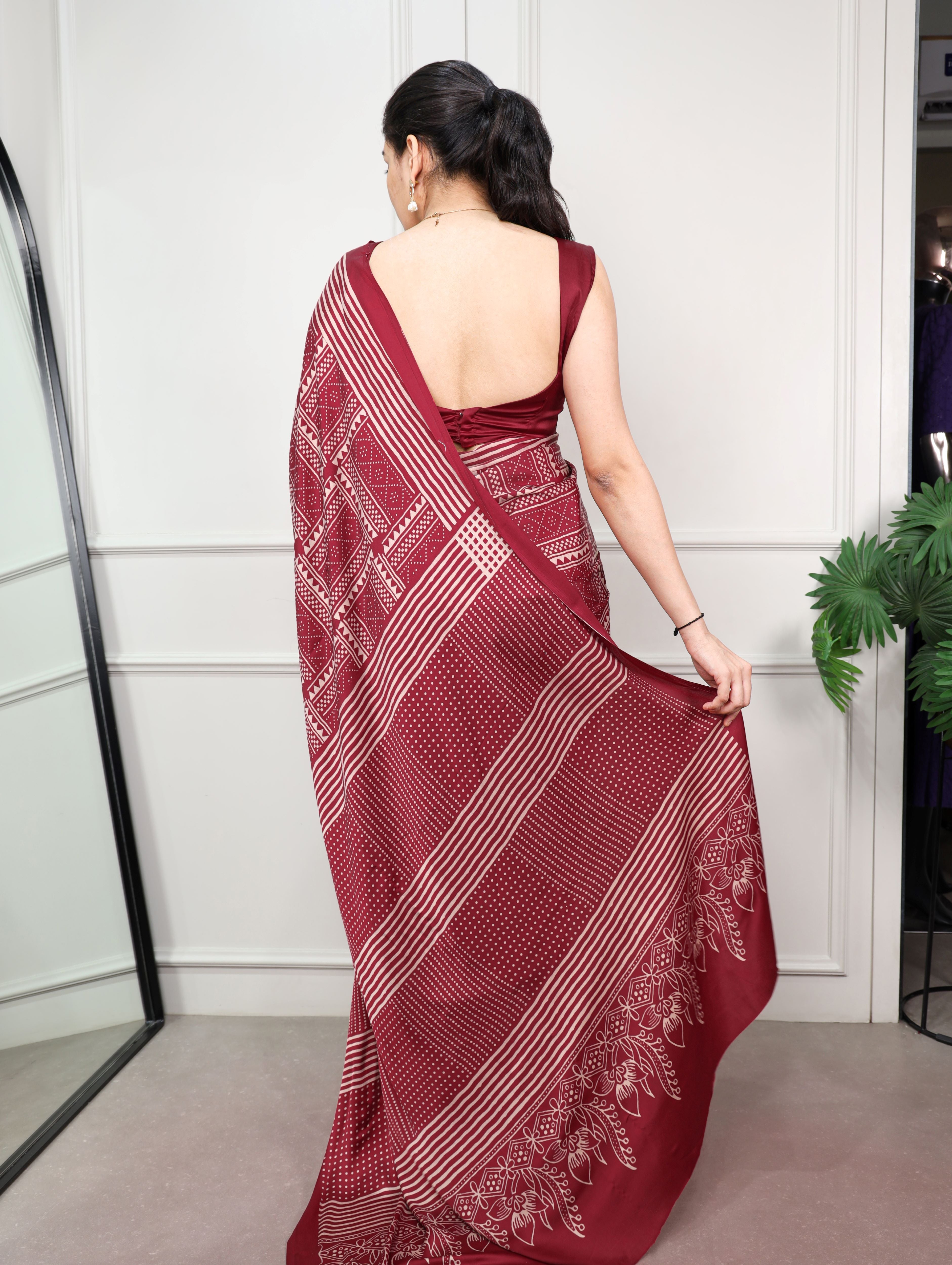 Satin Silk Printed Saree
