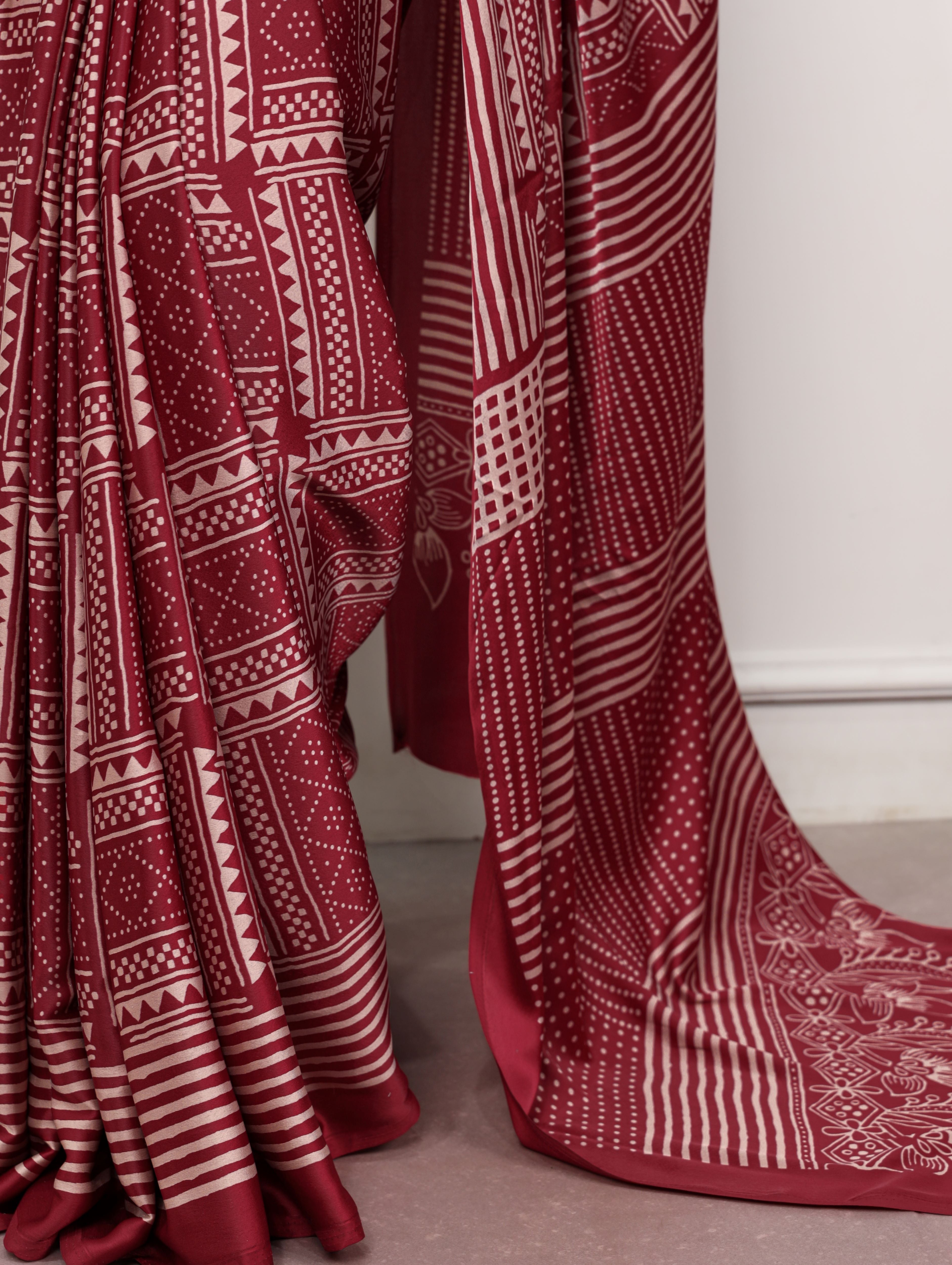 Satin Silk Printed Saree