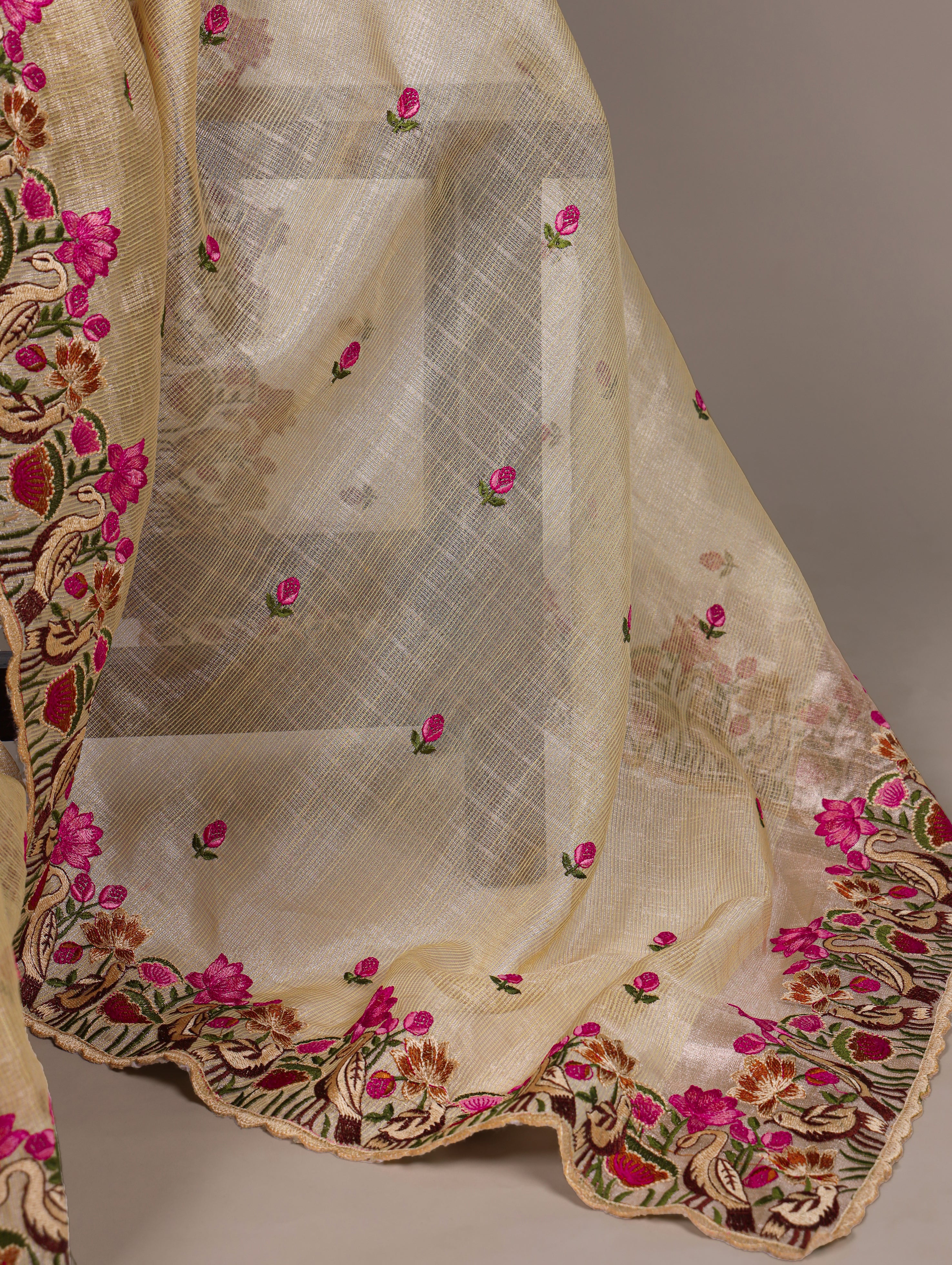 Zari Kota Tissue Saree For Women