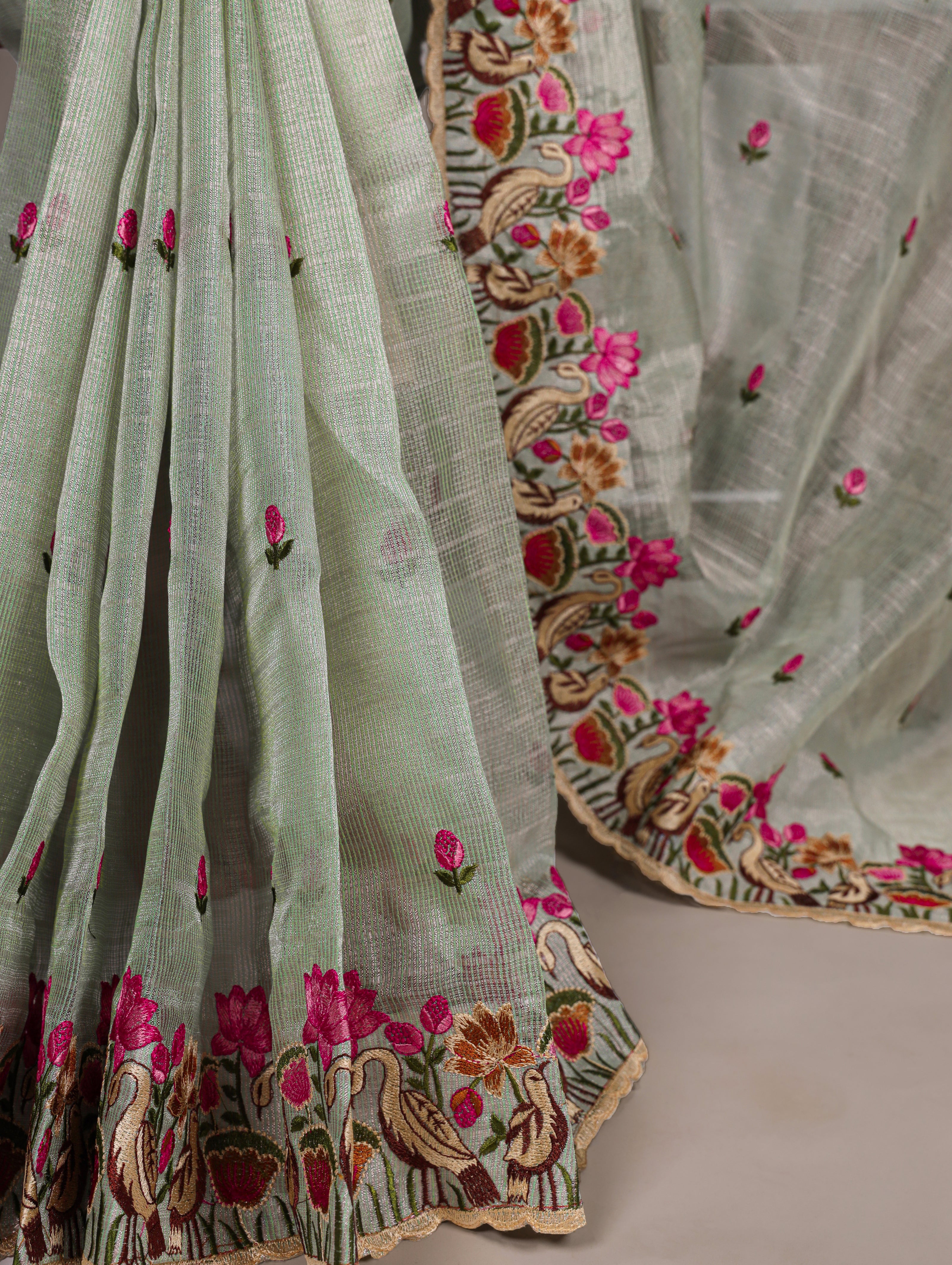 Zari Kota Tissue Saree For Women