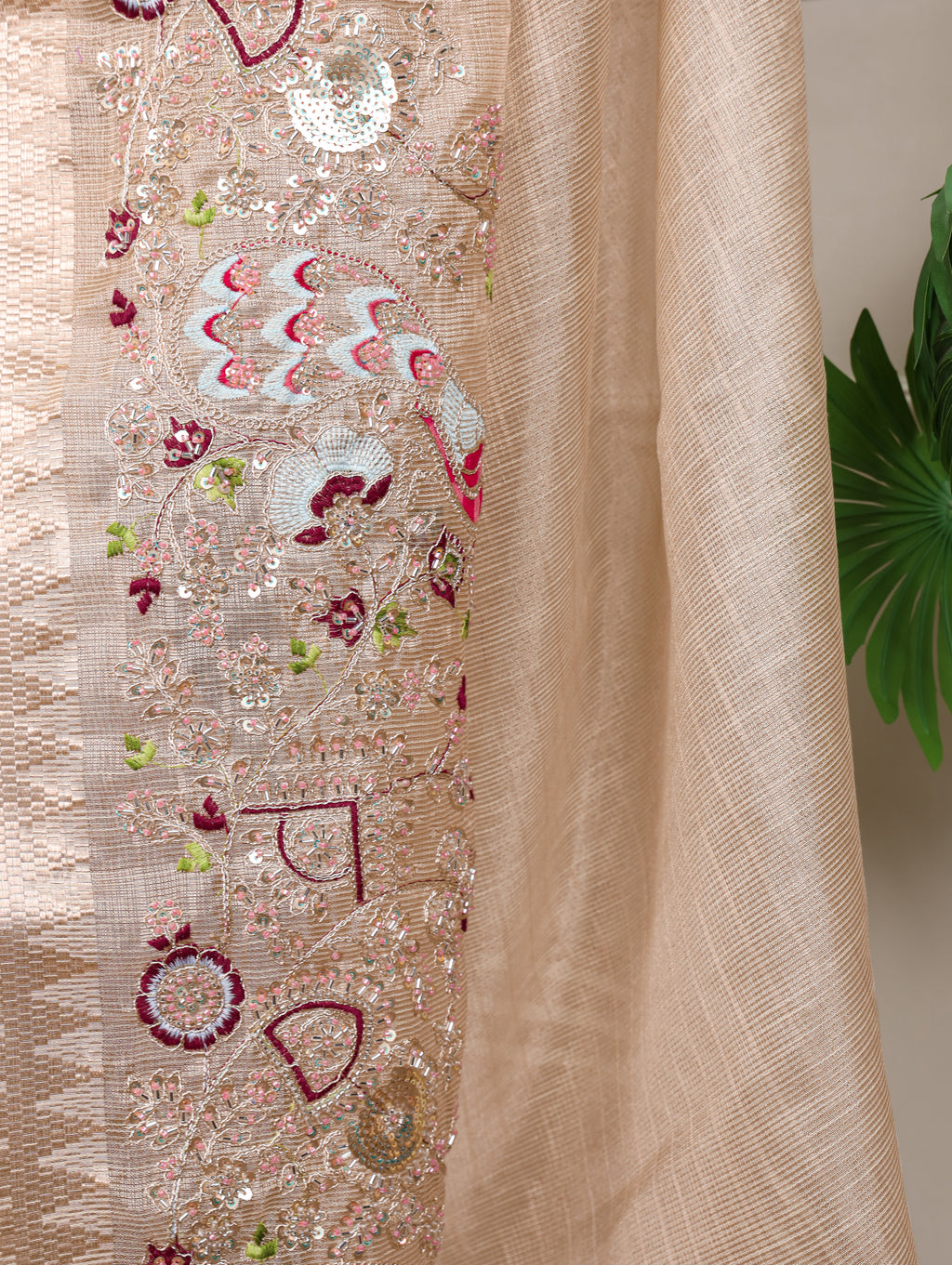 Zari Kota Embroidered Saree For Women