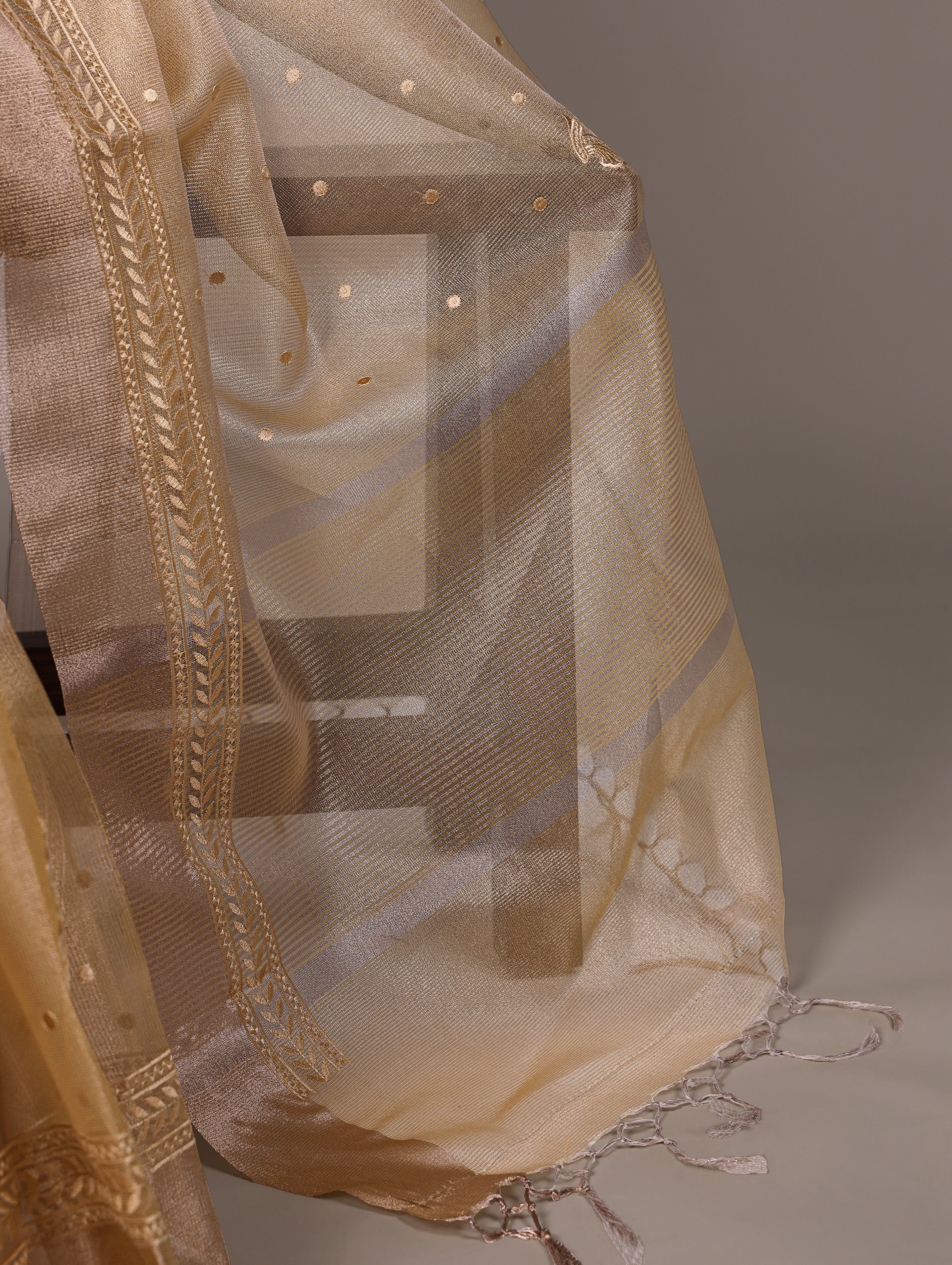 Poly Shimmer Embroidery Saree For Women