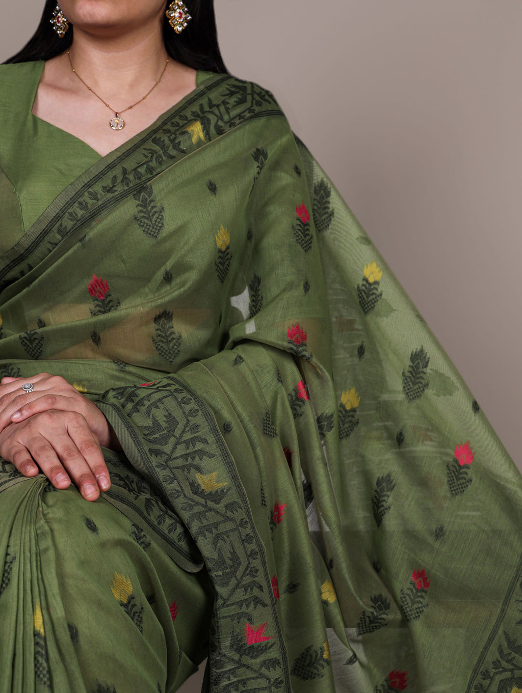 Cotton Thread Weaving Saree For Women
