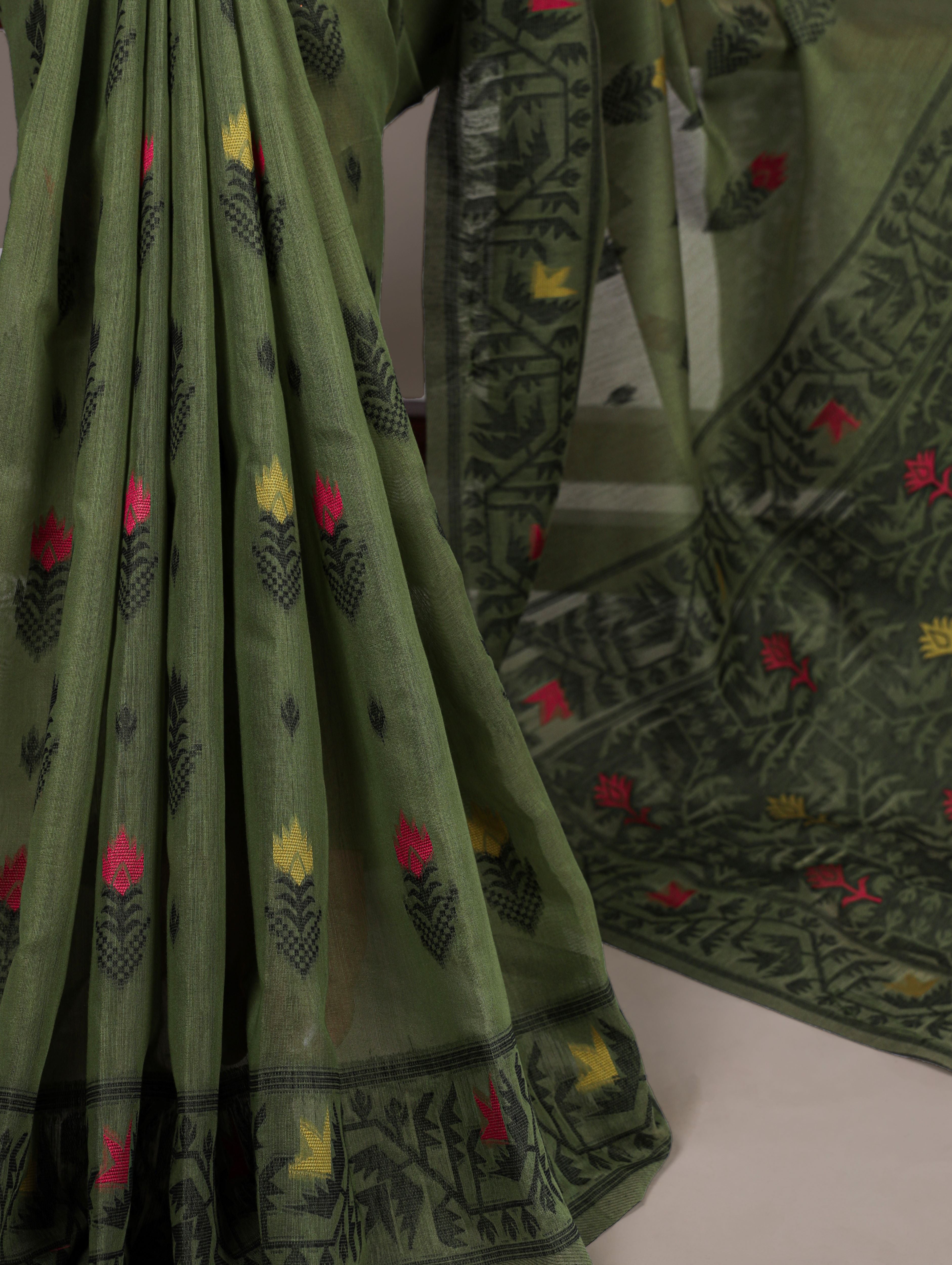 Cotton Thread Weaving Saree For Women