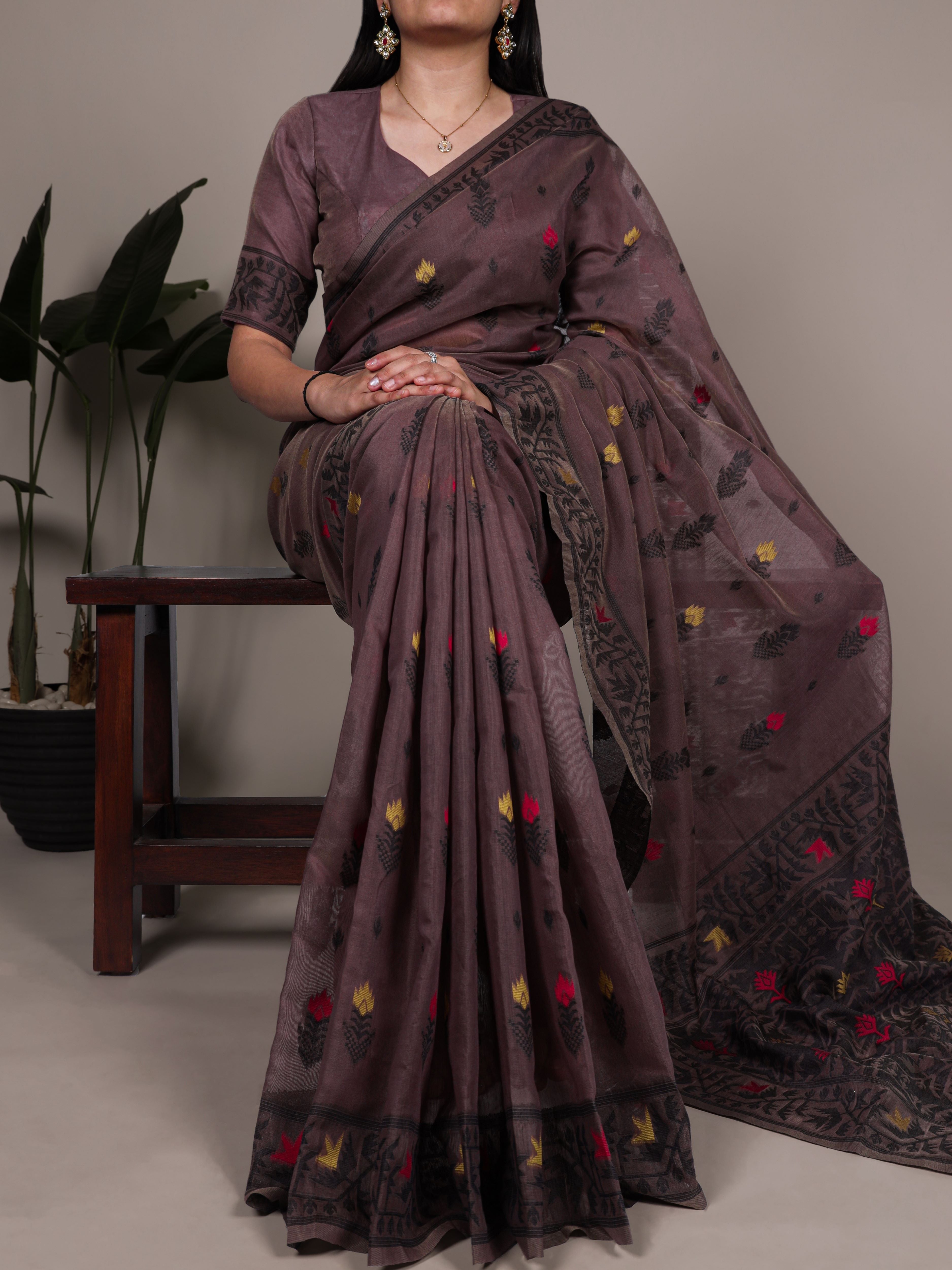 Cotton Thread Weaving Saree For Women